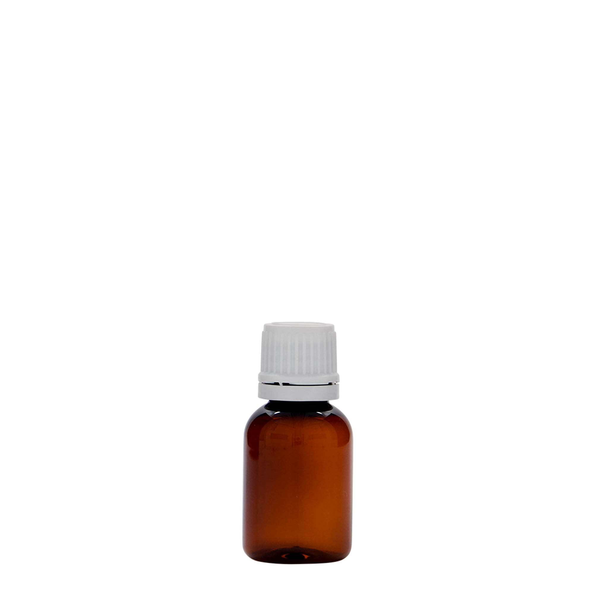 20 ml PET medical bottle ‘Easy Living’, brown, plastic, opening: DIN 18