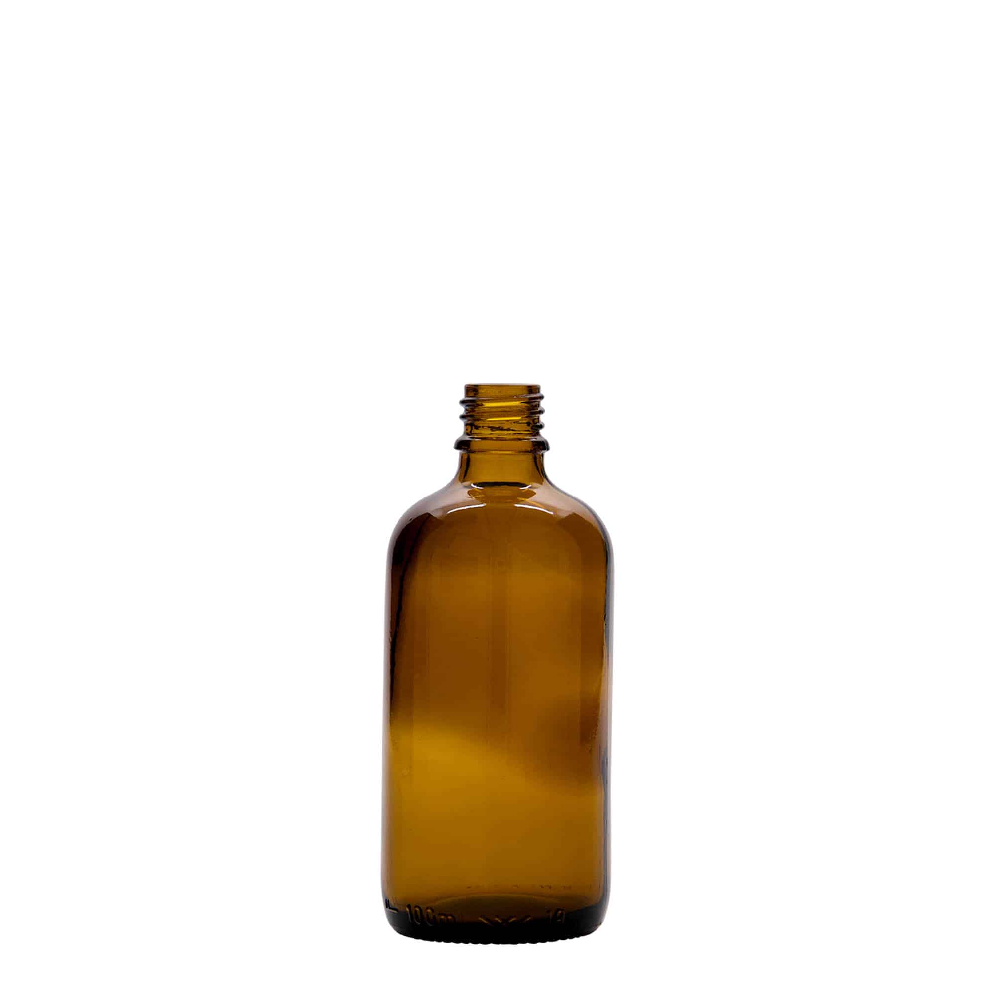 100 ml medical bottle, glass, brown, opening: DIN 18