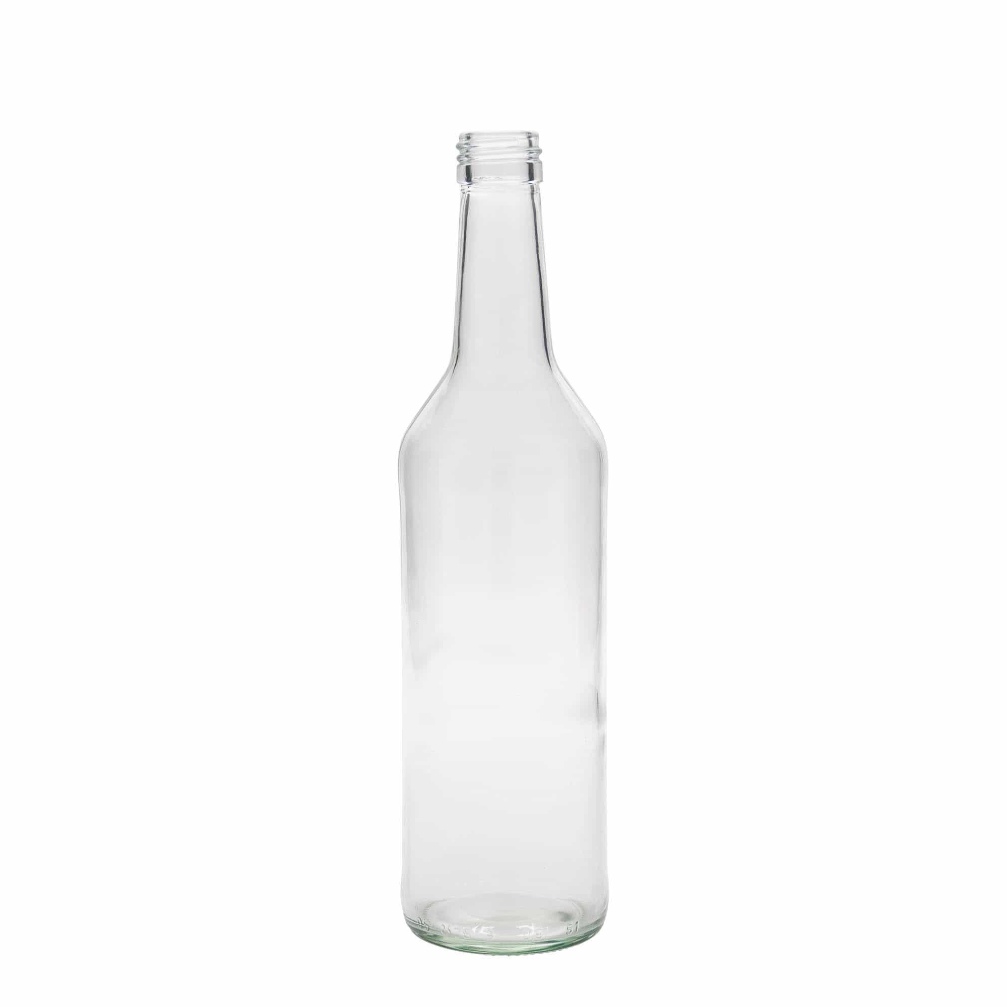 500 ml glass bottle, straight neck, opening: PP 28