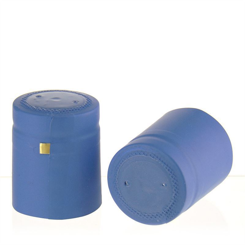 Shrink capsule 32x41, PVC plastic, sky blue Shrink capsule 32x41, PVC plastic, sky blue