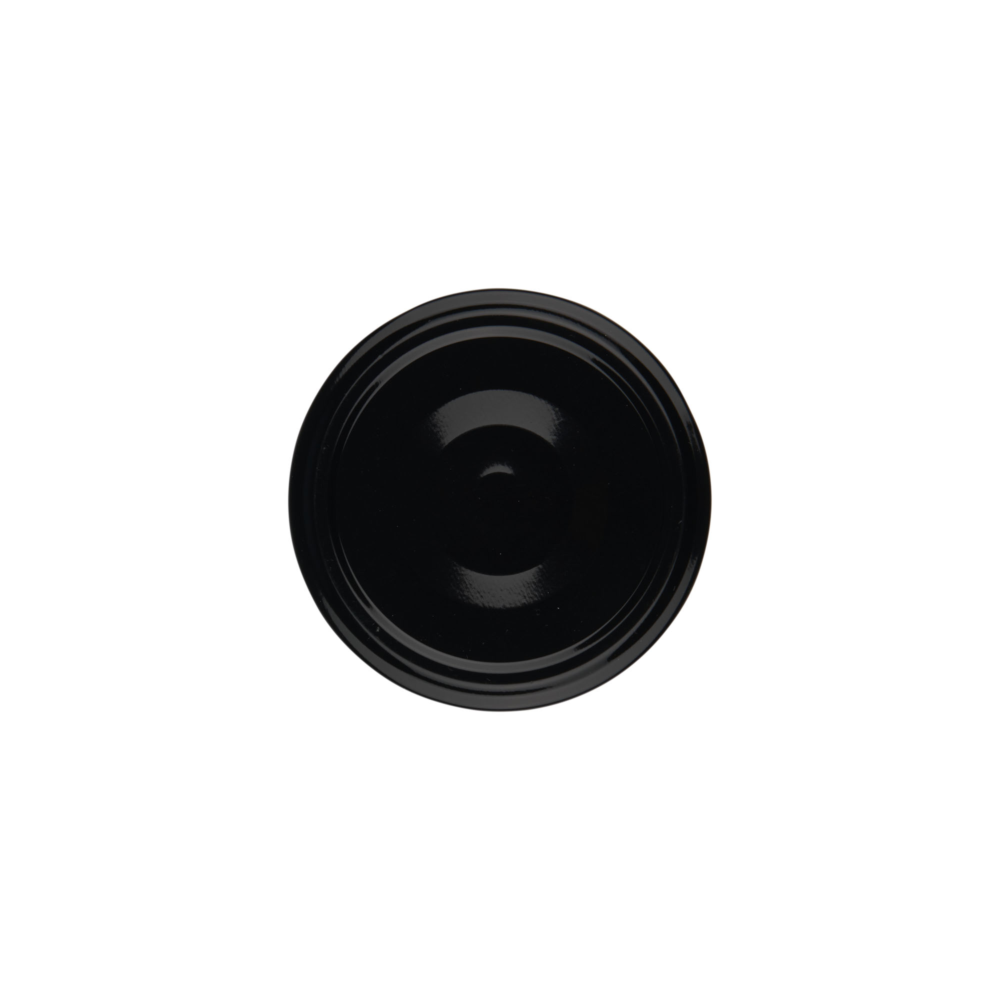 Twist off lid, tinplate, black, for opening: TO 66 Twist off lid, tinplate, black, for opening: TO 66