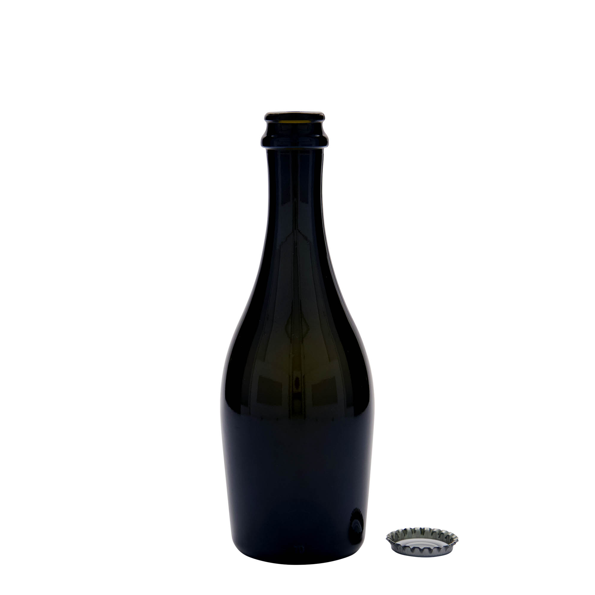 330 ml sparkling wine bottle 'Carmen', glass, antique green, opening: crown cap
