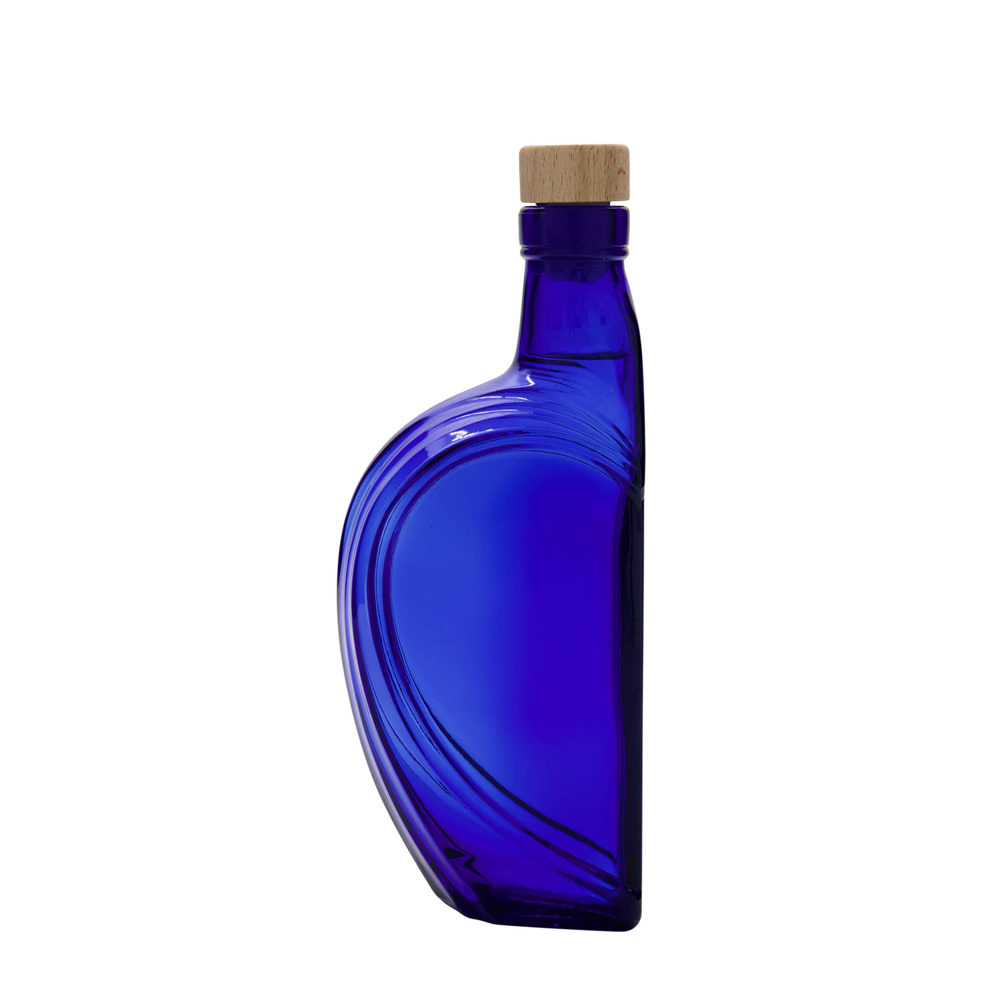 375 ml glass bottle 'Sweethearts', rectangular, royal blue, opening: cork