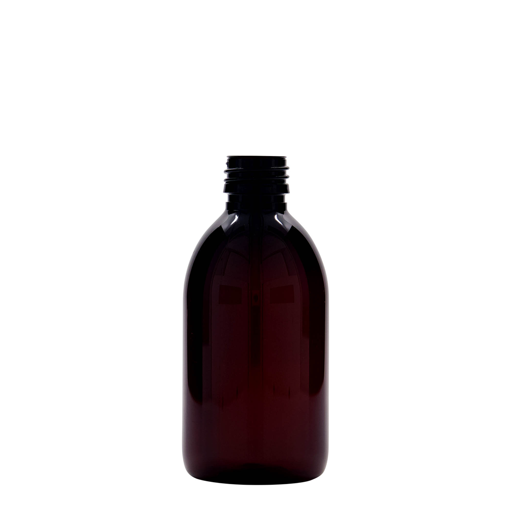 250 ml PET medical bottle, brown, plastic, opening: PP 28
