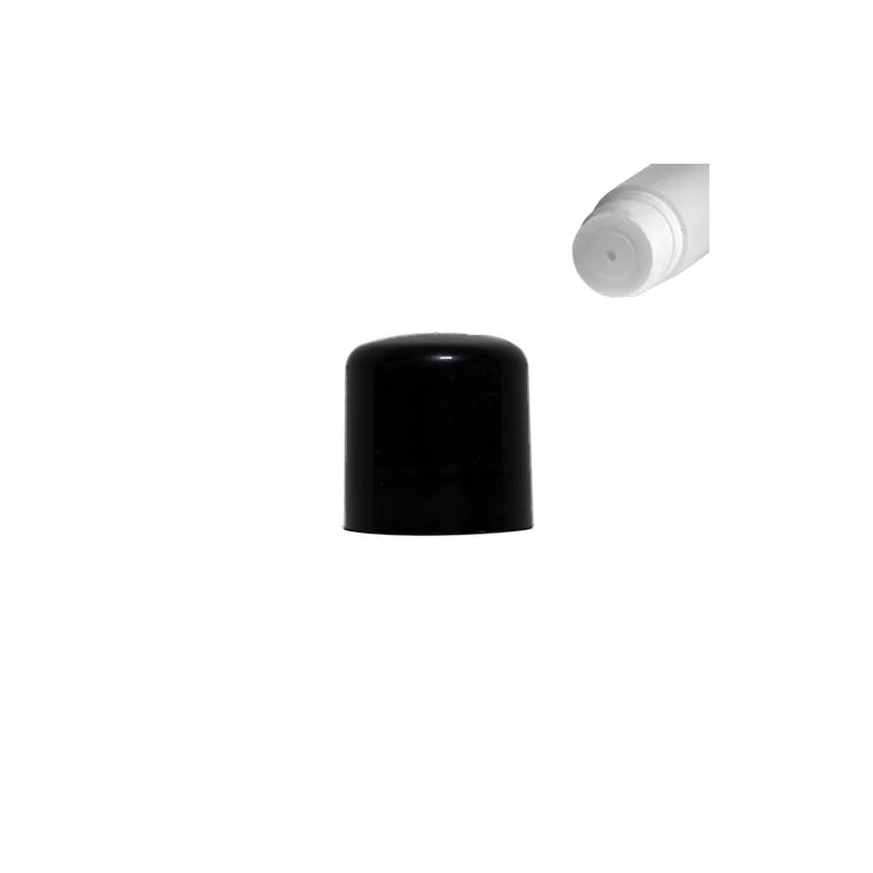 Screw cap with spray insert, PP plastic, black, for opening: GPI 24/410