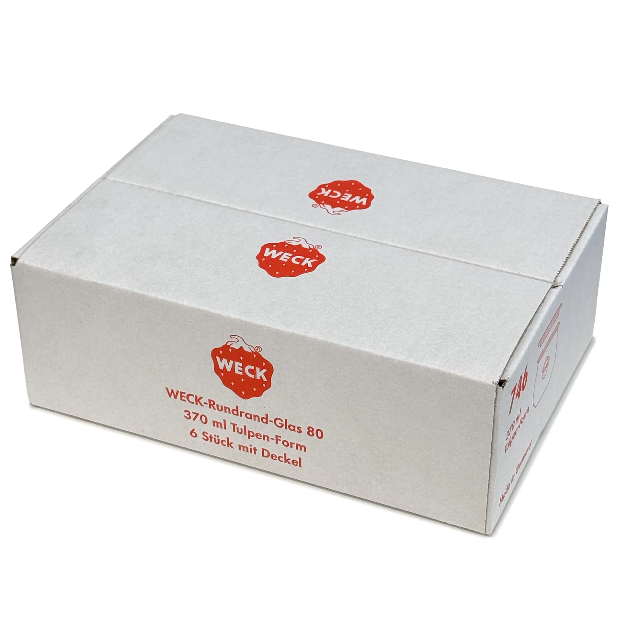 6x 370 ml WECK tulip jar with glass lid RR 80