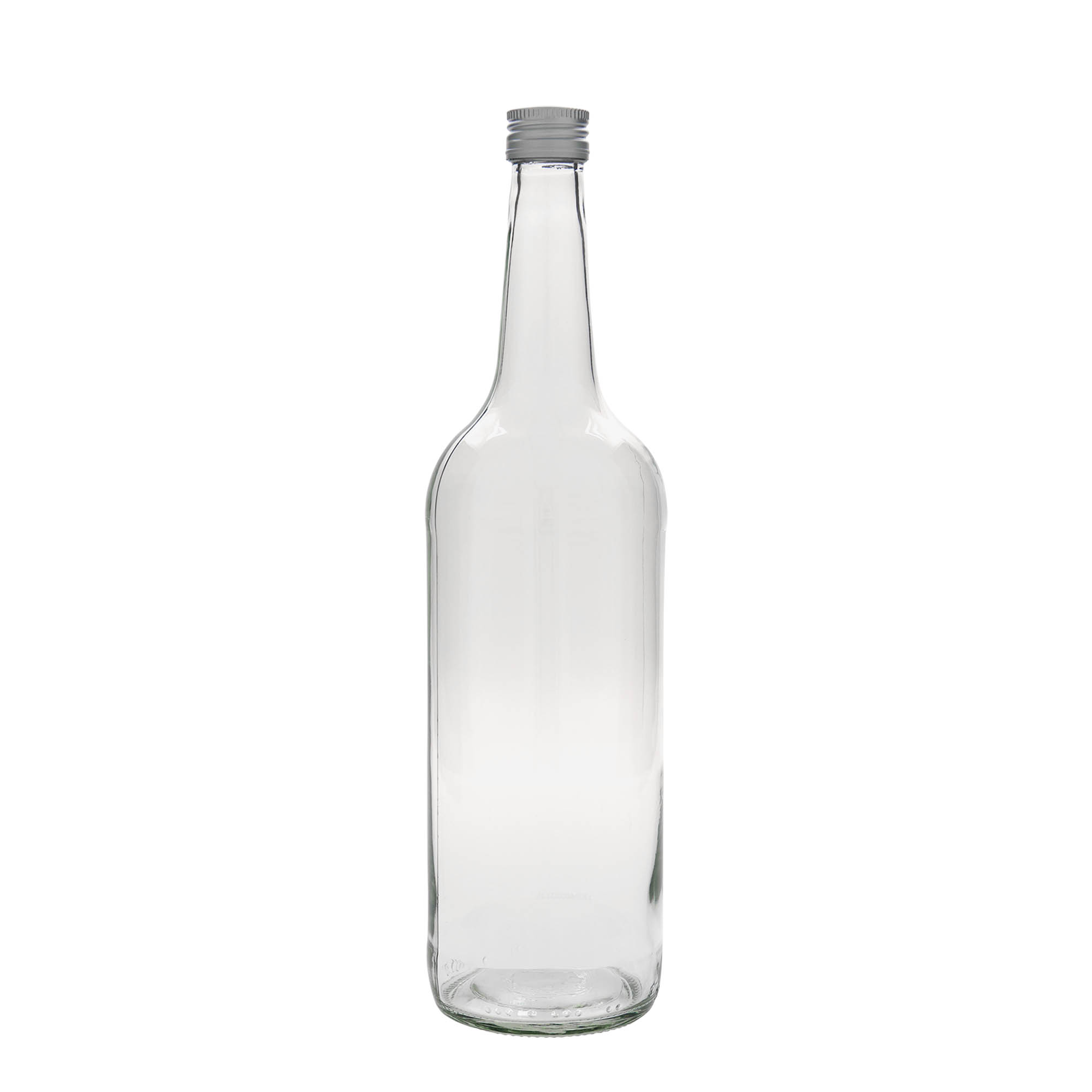 1,000 ml glass bottle with straight neck, opening: PP 28