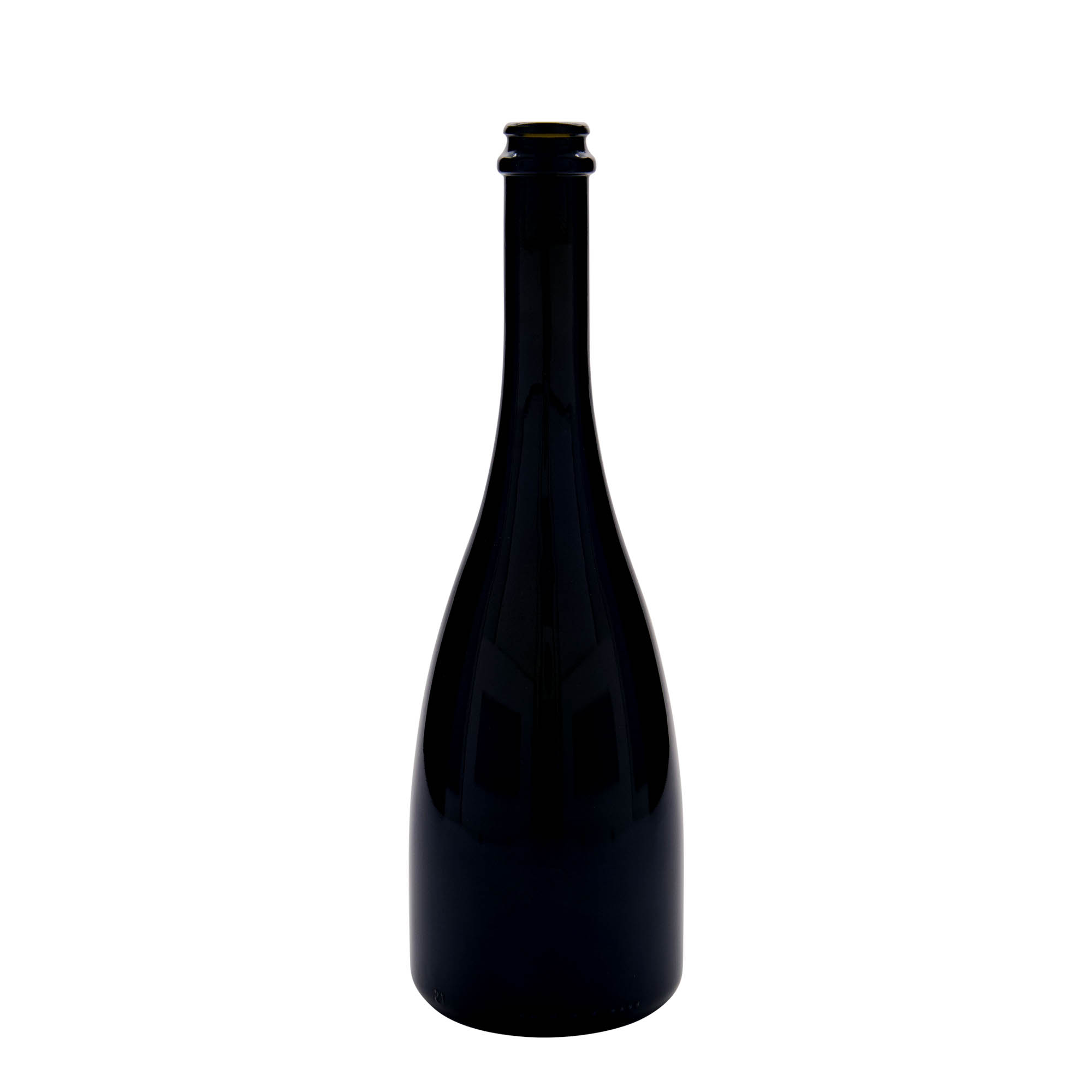750 ml beer/champagne bottle ‘Tosca’, glass, antique green, mouth: crown cap