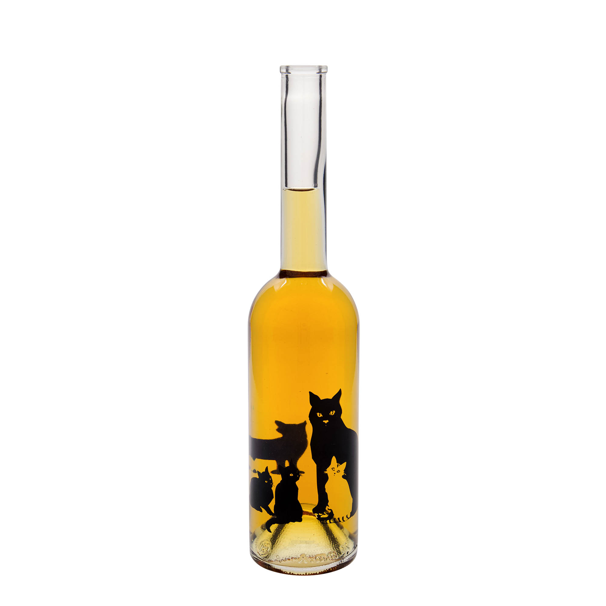 500 ml glass bottle 'Opera', design: cats, opening: cork 500 ml glass bottle 'Opera', design: cats, opening: cork