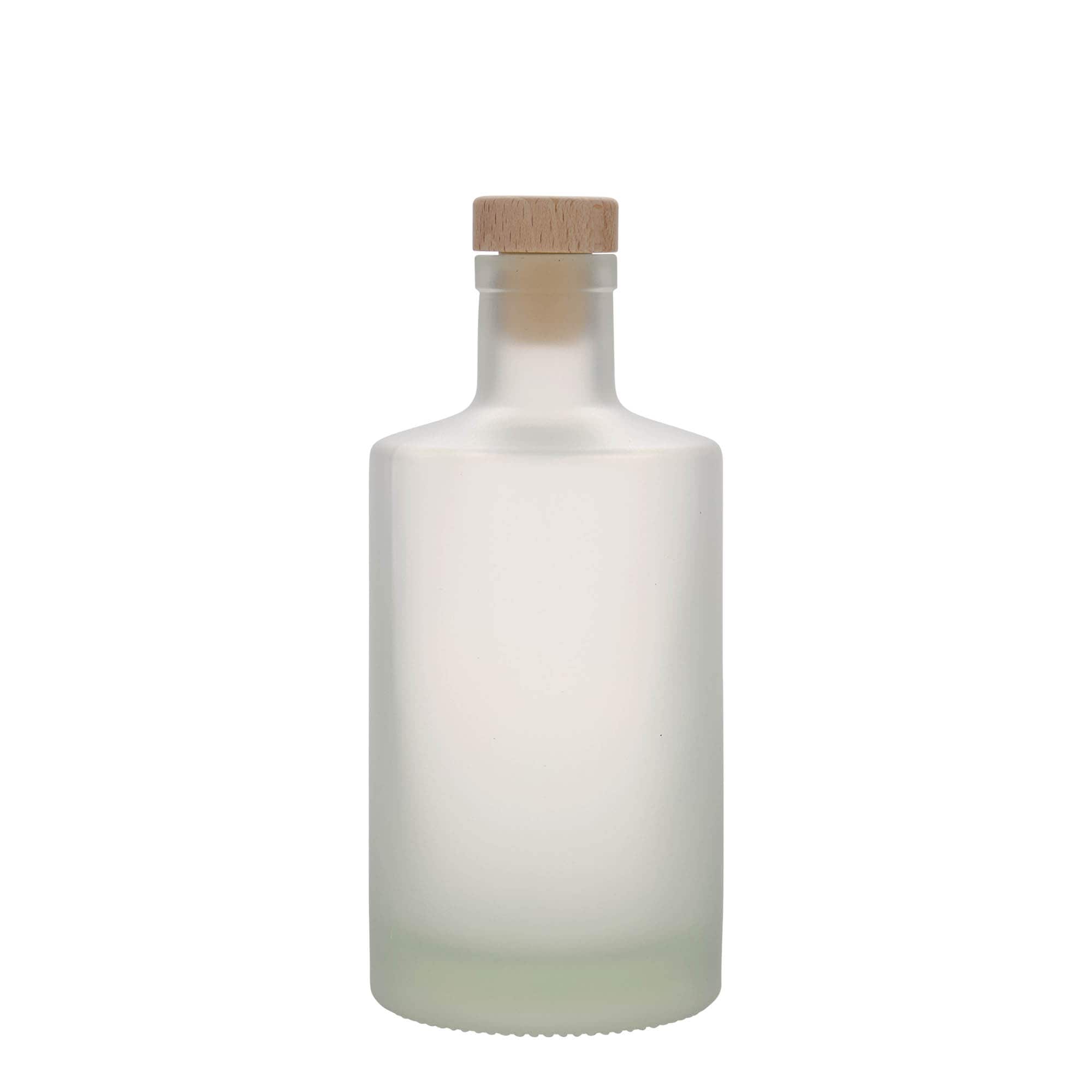 500 ml glass bottle ‘Caroline’, frosted, neck: cork