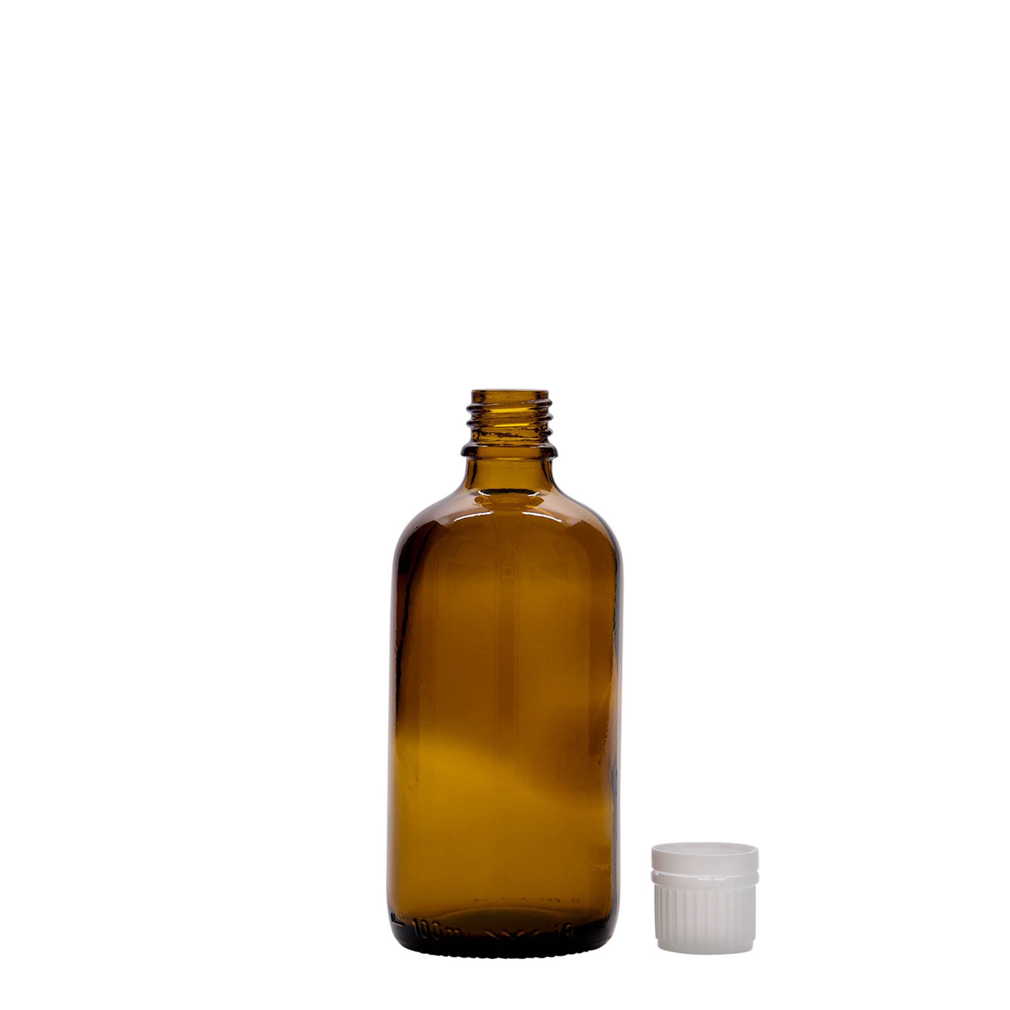 100 ml medical bottle, glass, brown, opening: DIN 18 100 ml medical bottle, glass, brown, opening: DIN 18