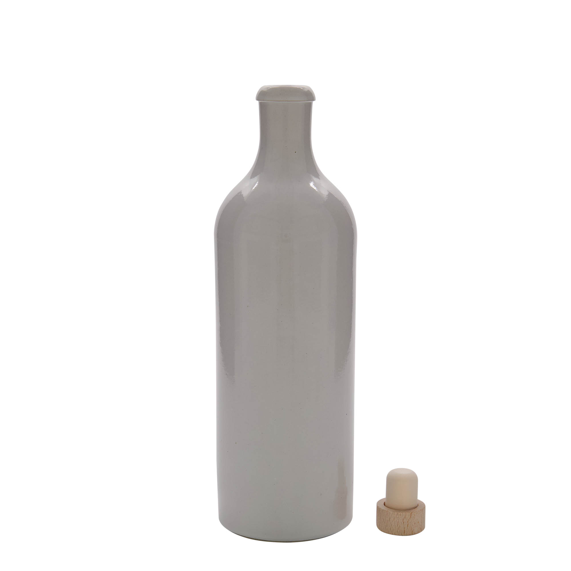 750 ml earthenware jug, stoneware, white, opening: cork 750 ml earthenware jug, stoneware, white, opening: cork