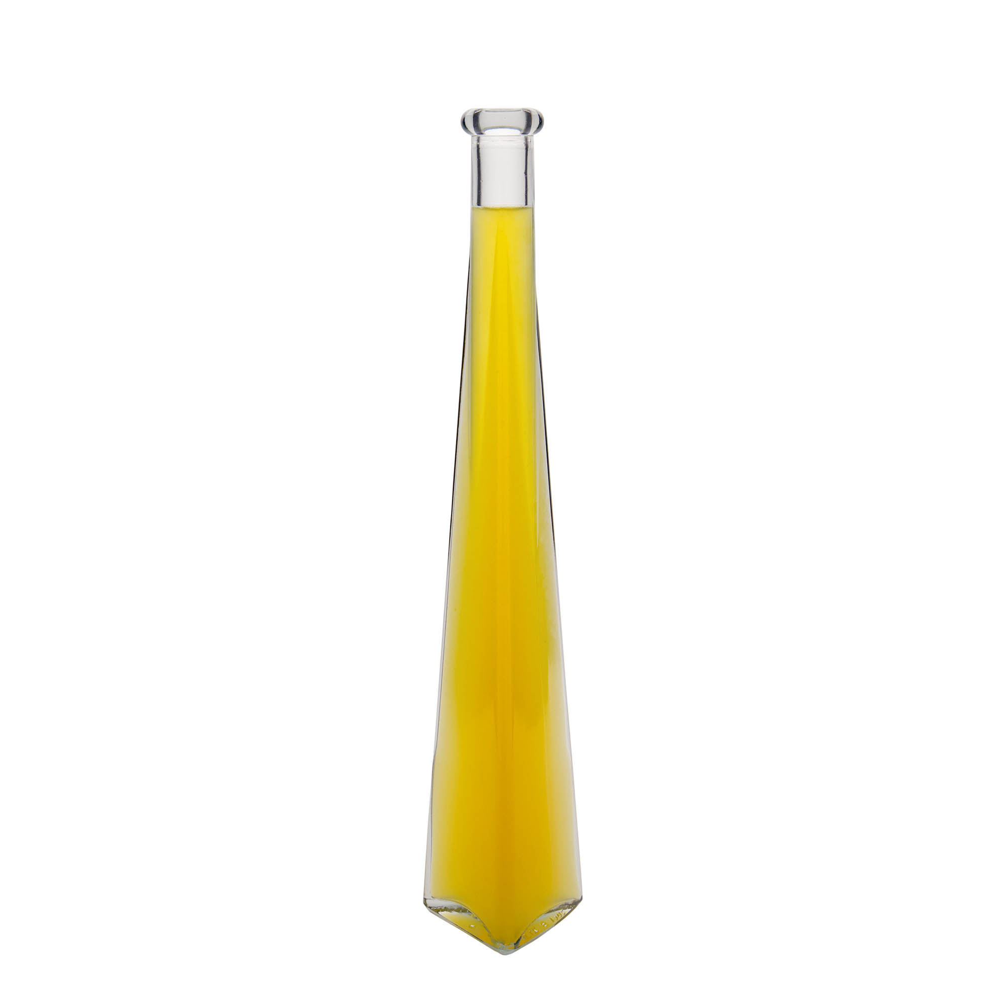 200 ml glass bottle 'Dama Triangolore', triangular, opening: cork
