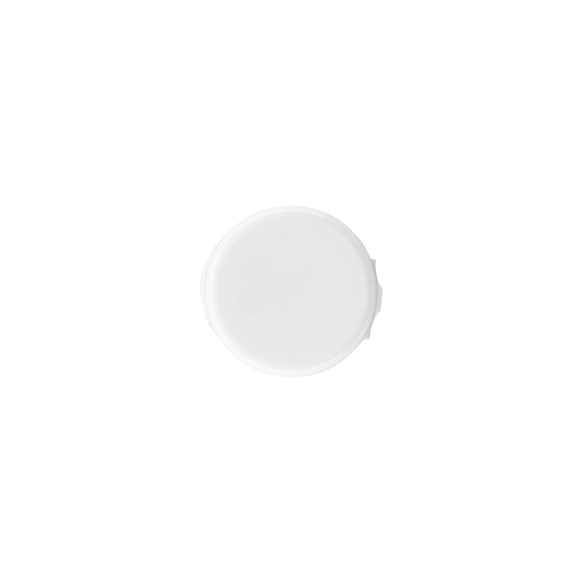 Screw cap with hinge, white PP plastic, for neck: 24/410