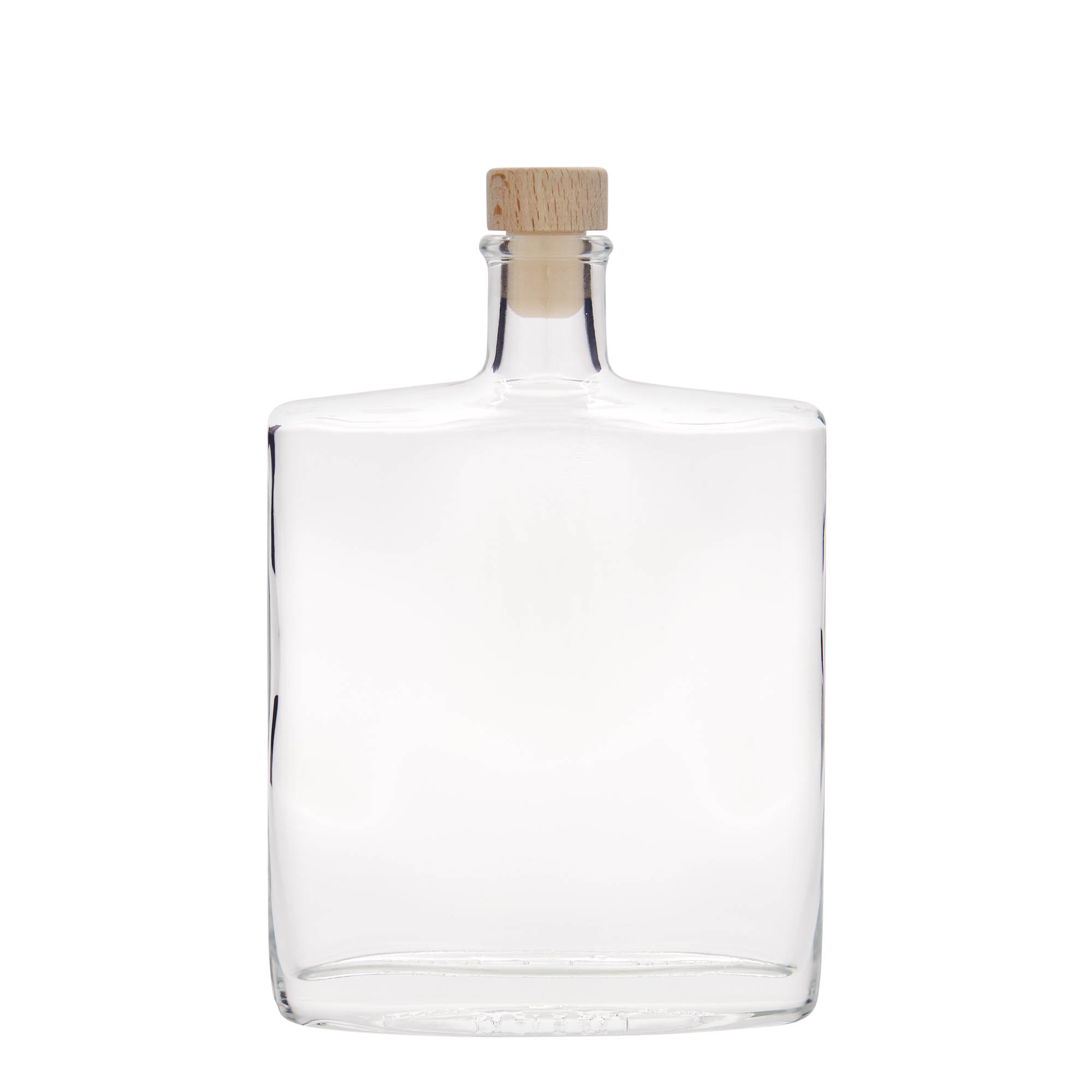 500 ml glass bottle 'Zorbas', oval, opening: cork