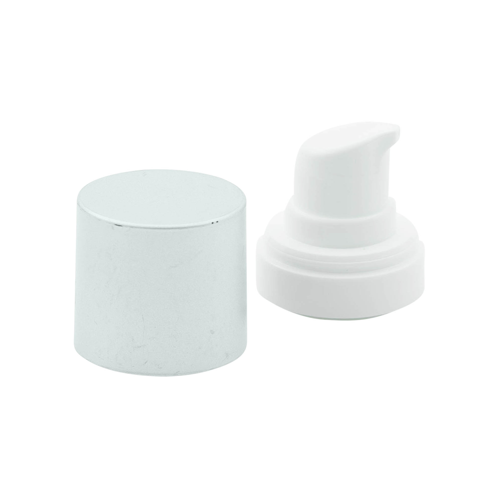Airless Dispenser Pump Head ‘Micro’, PP Plastic, silver