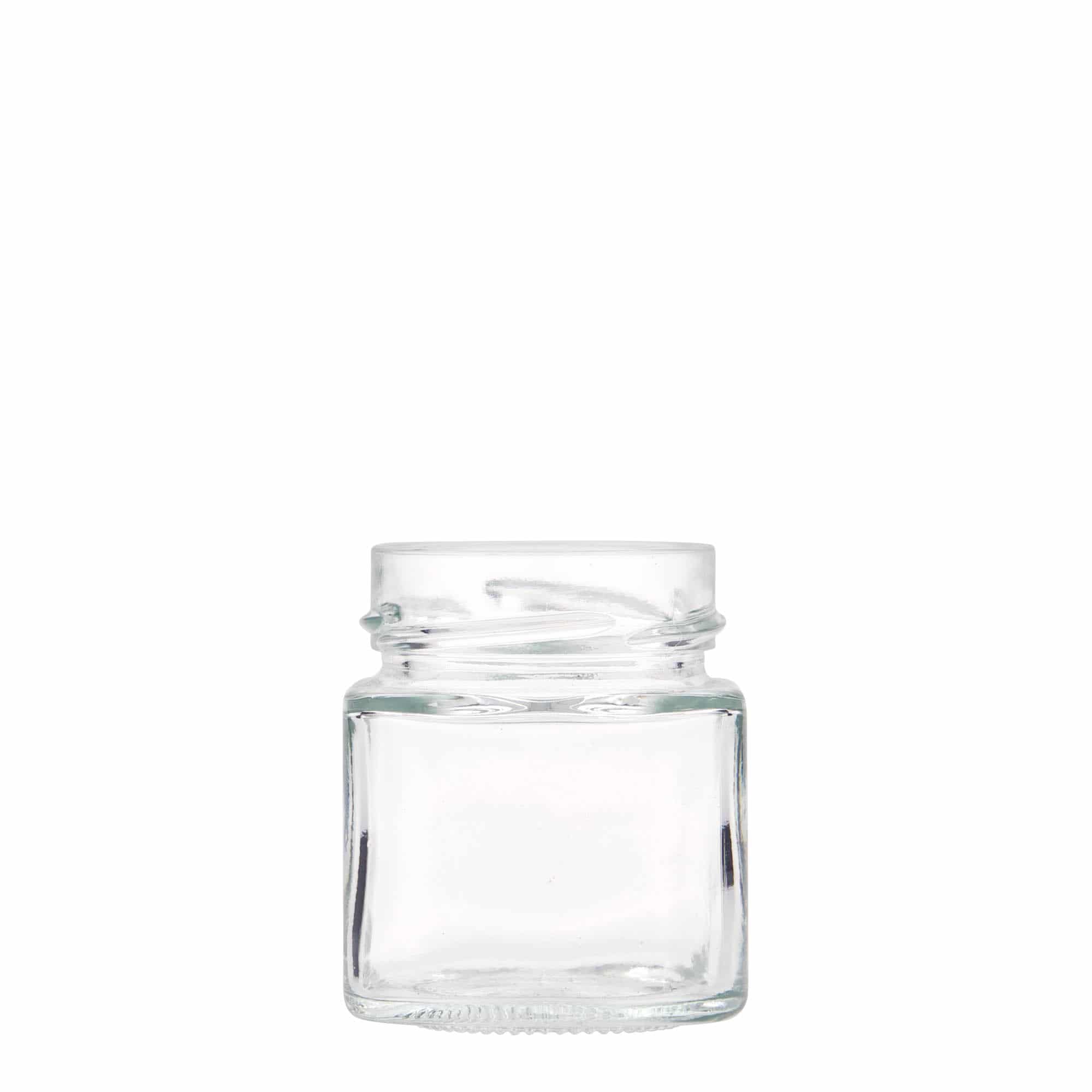 156 ml square glass ‘Funny’, opening: Deep-Twist-off (DTO 58)