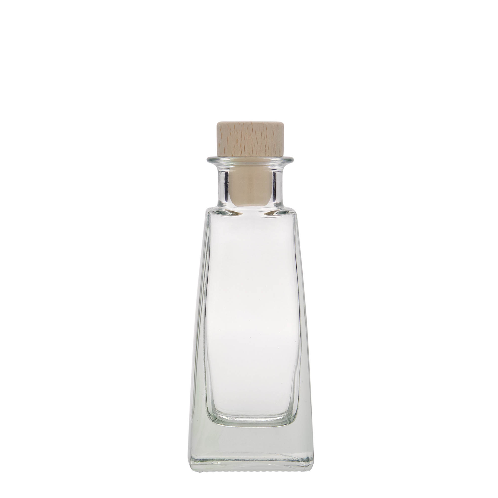 100 ml glass bottle ‘Timmy’, rectangular, opening: cork