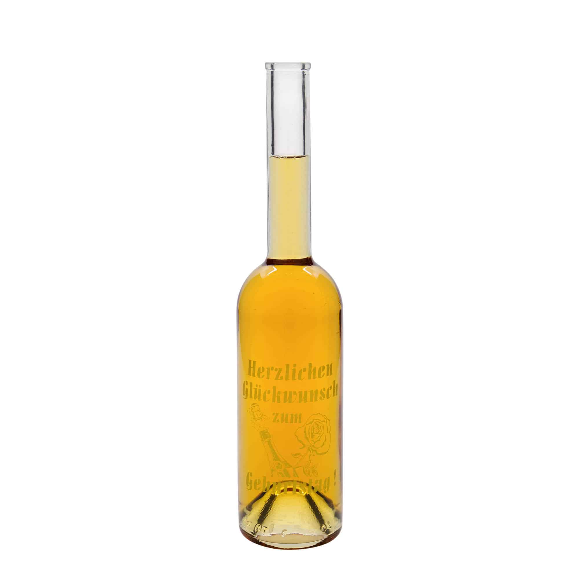 500 ml glass bottle ‘Opera’, design: birthday bottle, opening: cork