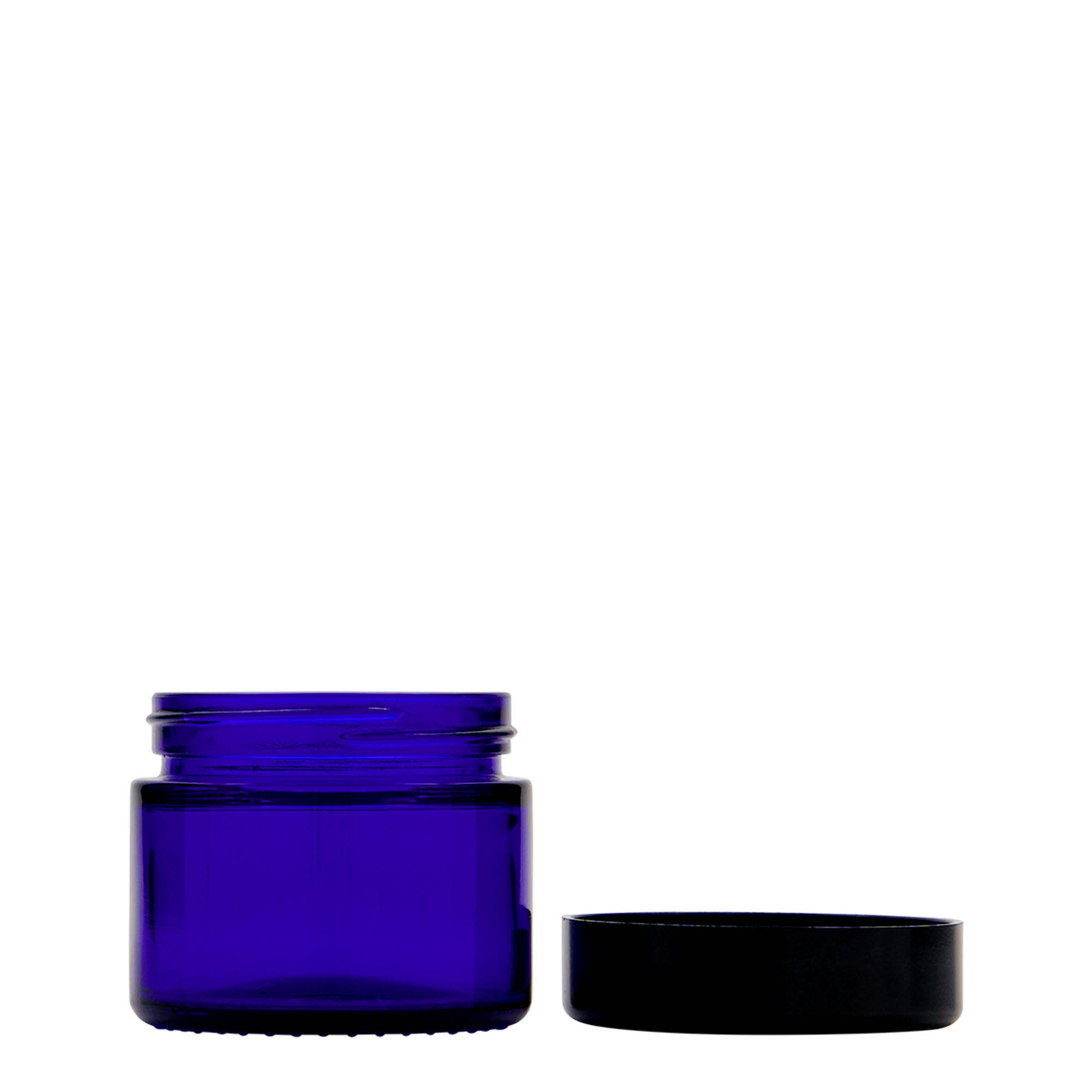 50 ml cosmetic jar 'Blue Edition', glass, royal blue, closure: screw cap 50 ml cosmetic jar 'Blue Edition', glass, royal blue, closure: screw cap