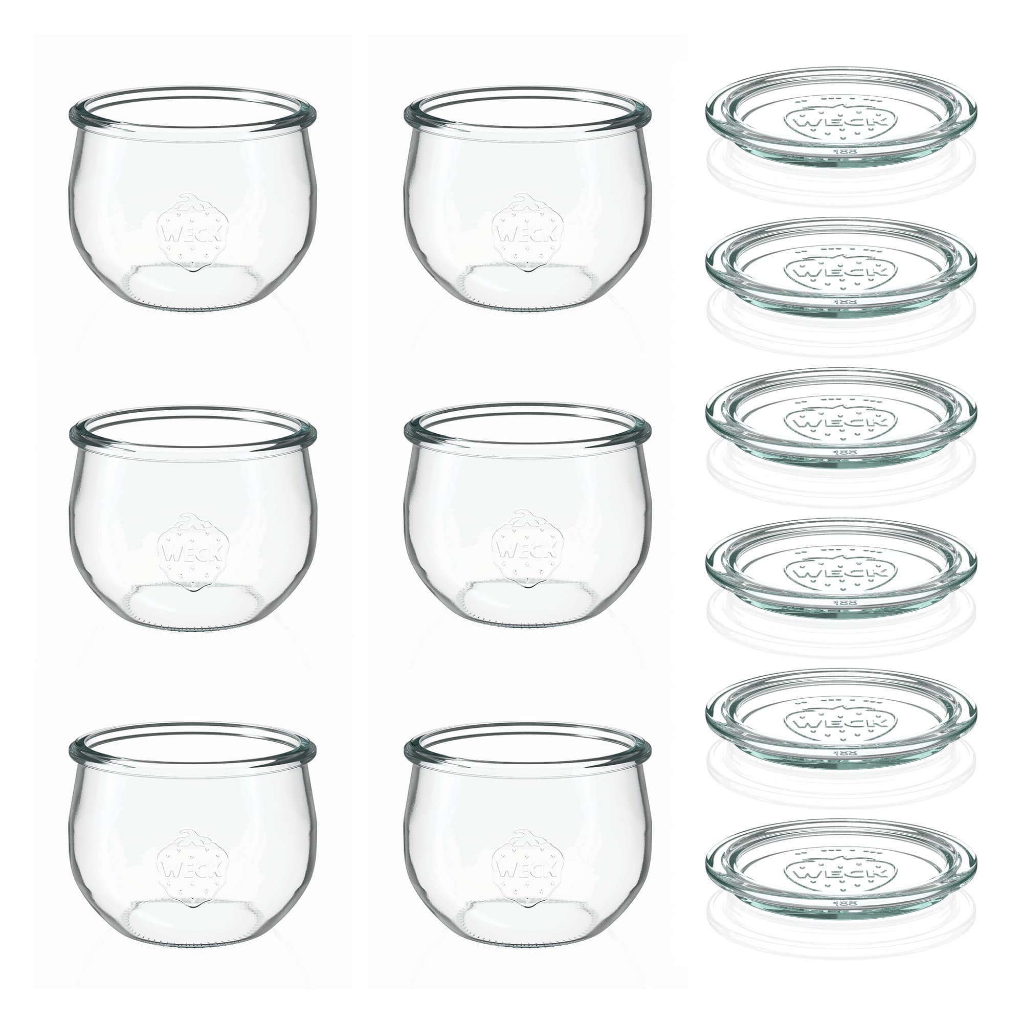 6x 580 ml WECK tulip jar with glass lid RR 100