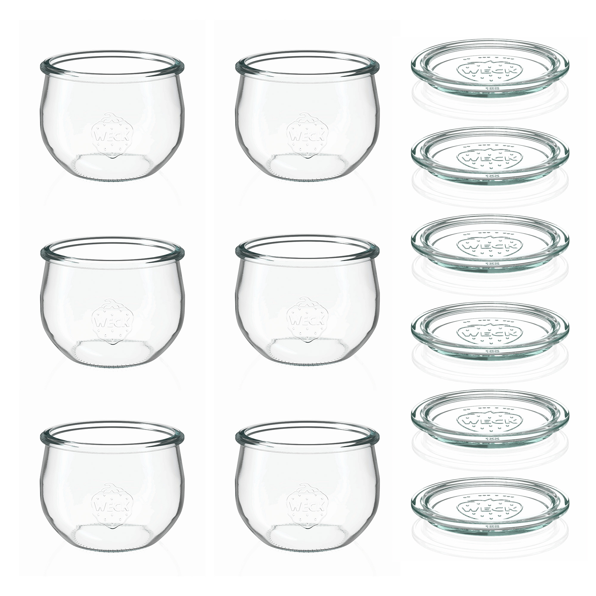 6x 580 ml WECK tulip jar with glass lid RR 100