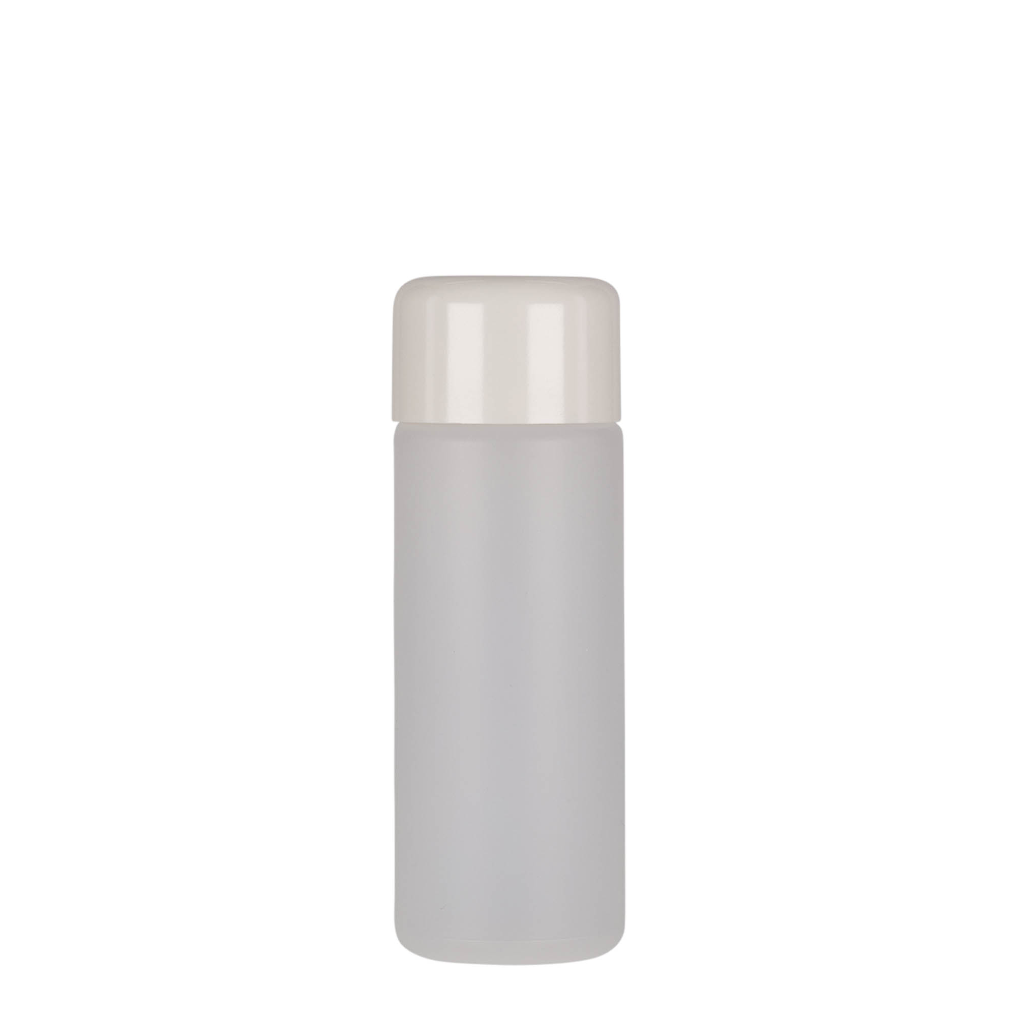 100 ml round bottle, PE plastic, natural, opening: screw cap 100 ml round bottle, PE plastic, natural, opening: screw cap
