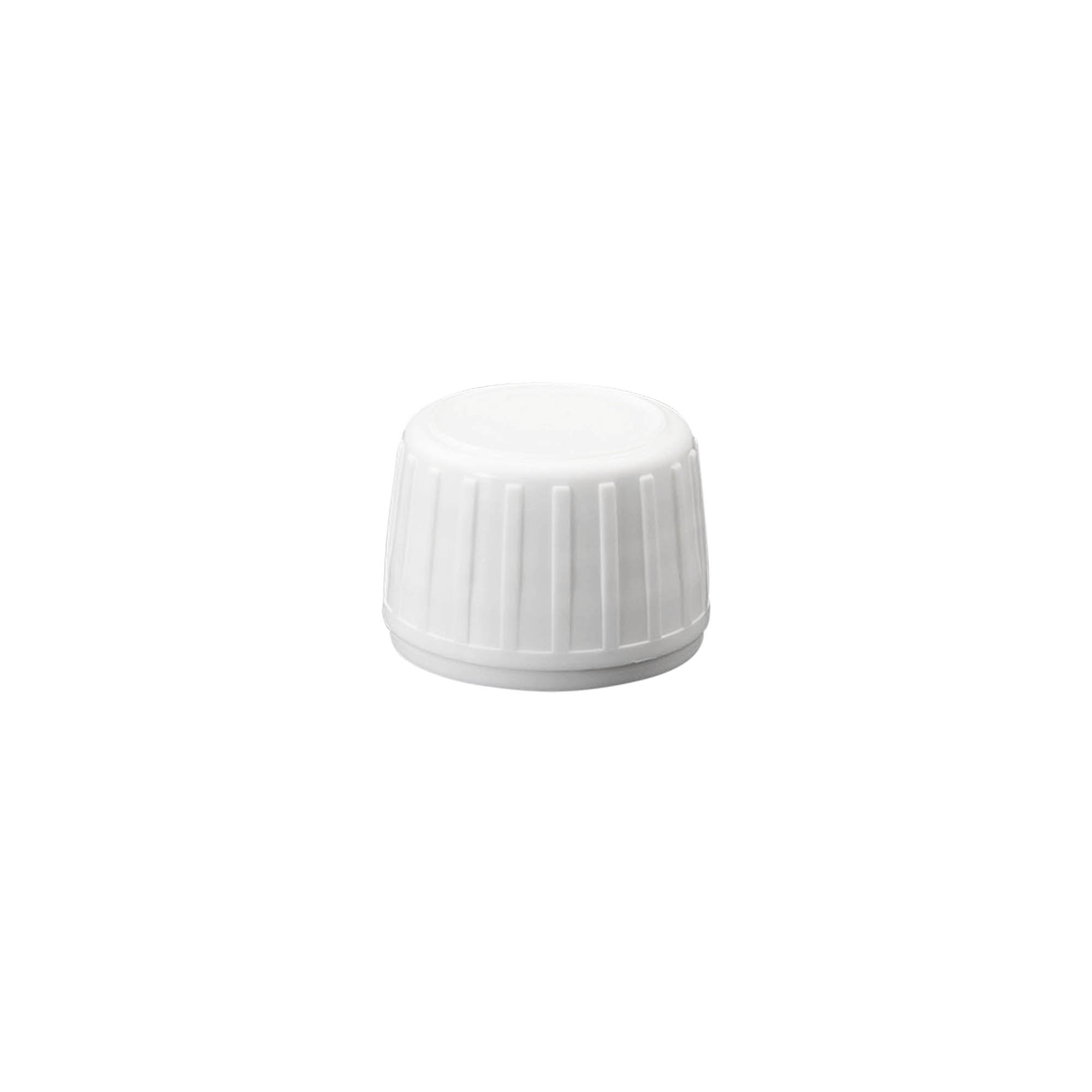 Screw cap, PP plastic, white, for opening: PP 28 Screw cap, PP plastic, white, for opening: PP 28