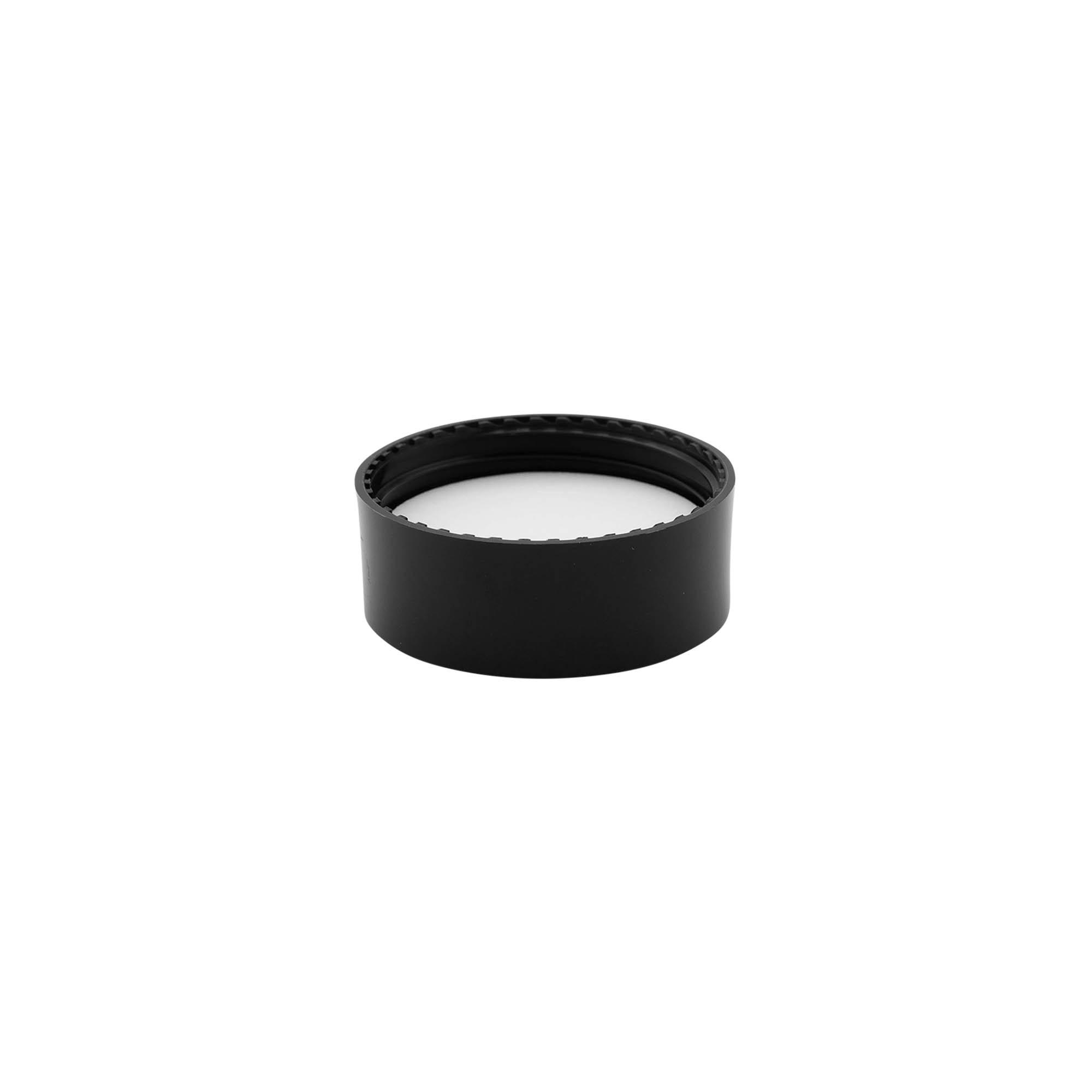Screw cap, PP plastic, black, for opening: 58/400 Screw cap, PP plastic, black, for opening: 58/400