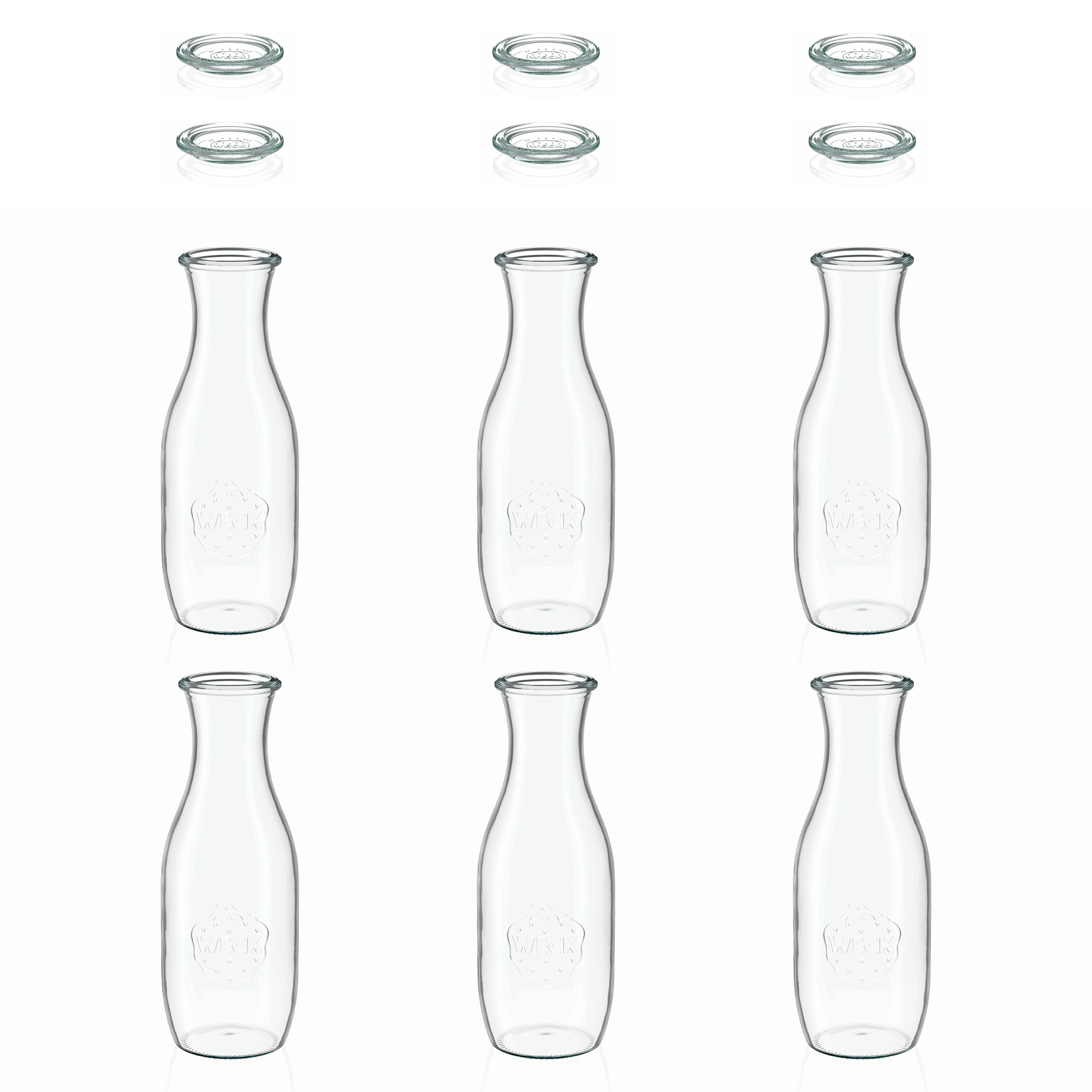 6x 1000 ml WECK juice bottle with glass lid RR 60