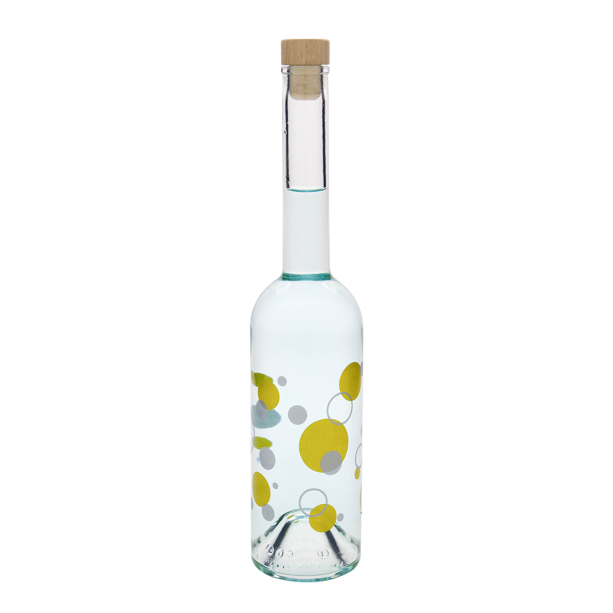 500 ml glass bottle 'Opera', design: dots, opening: cork