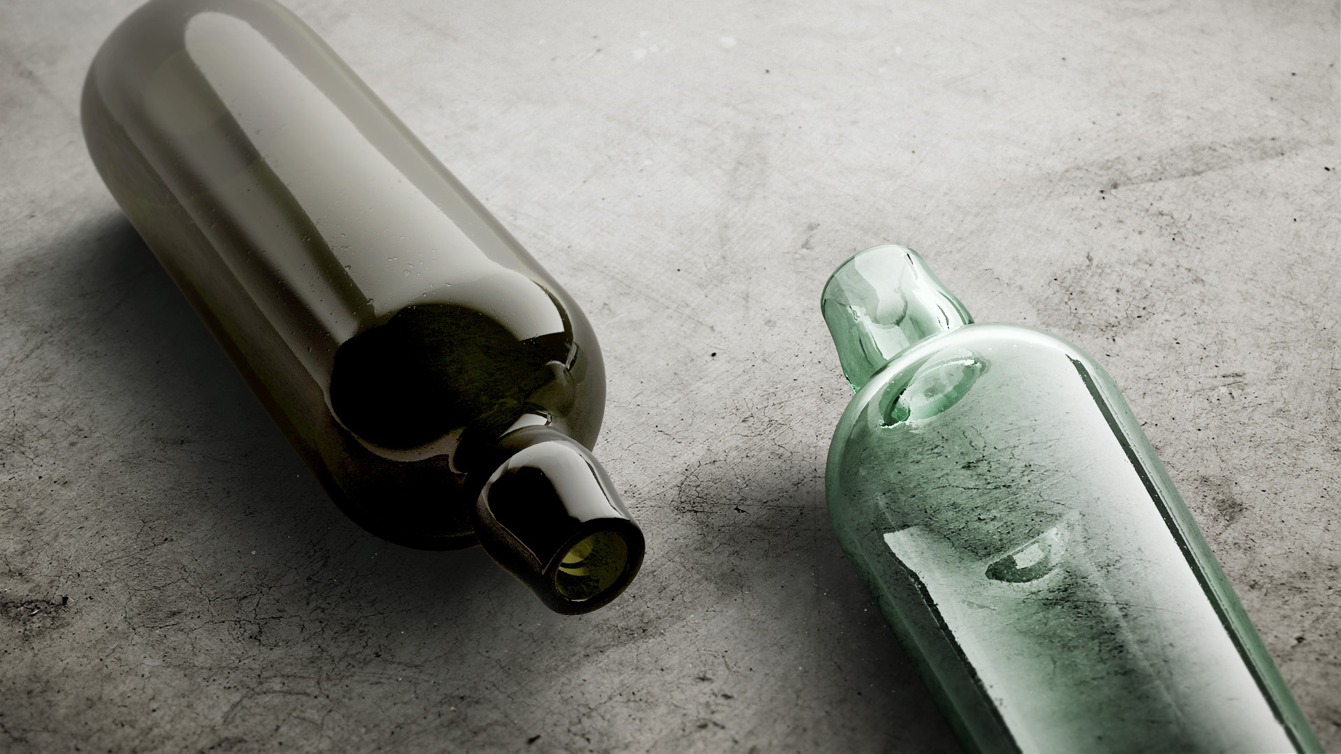 Estal Rude Collection Melee Mood picture: Two bottles from the Estal Rude Collection on a grey concrete background