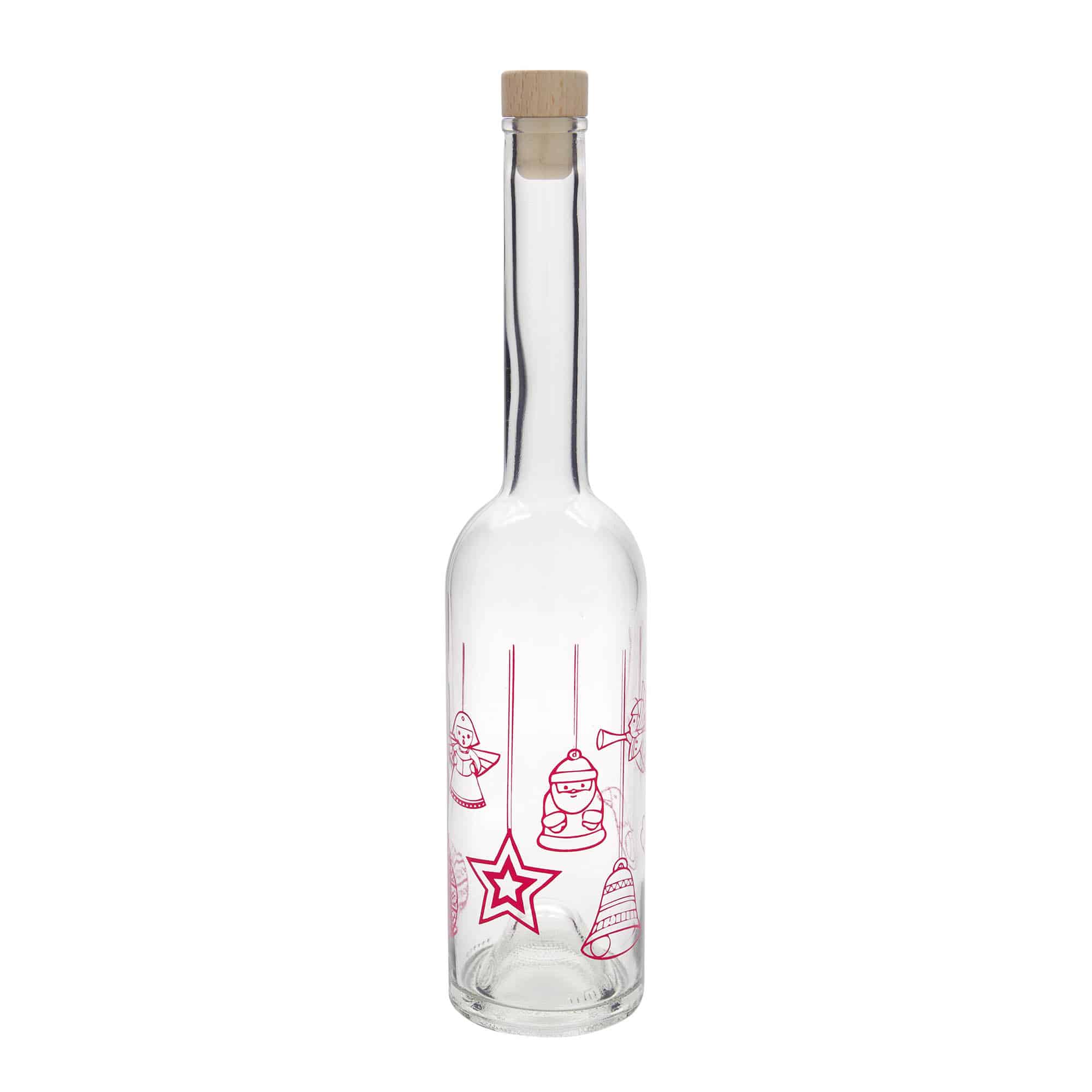500 ml glass bottle ‘Opera’, design: stars, opening: cork