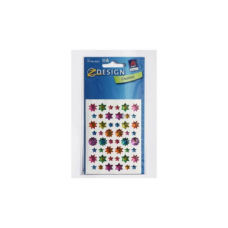 Zweckform Stickers 'Gelsterne', plastic, multicoloured Zweckform Stickers 'Gelsterne', plastic, multicoloured
