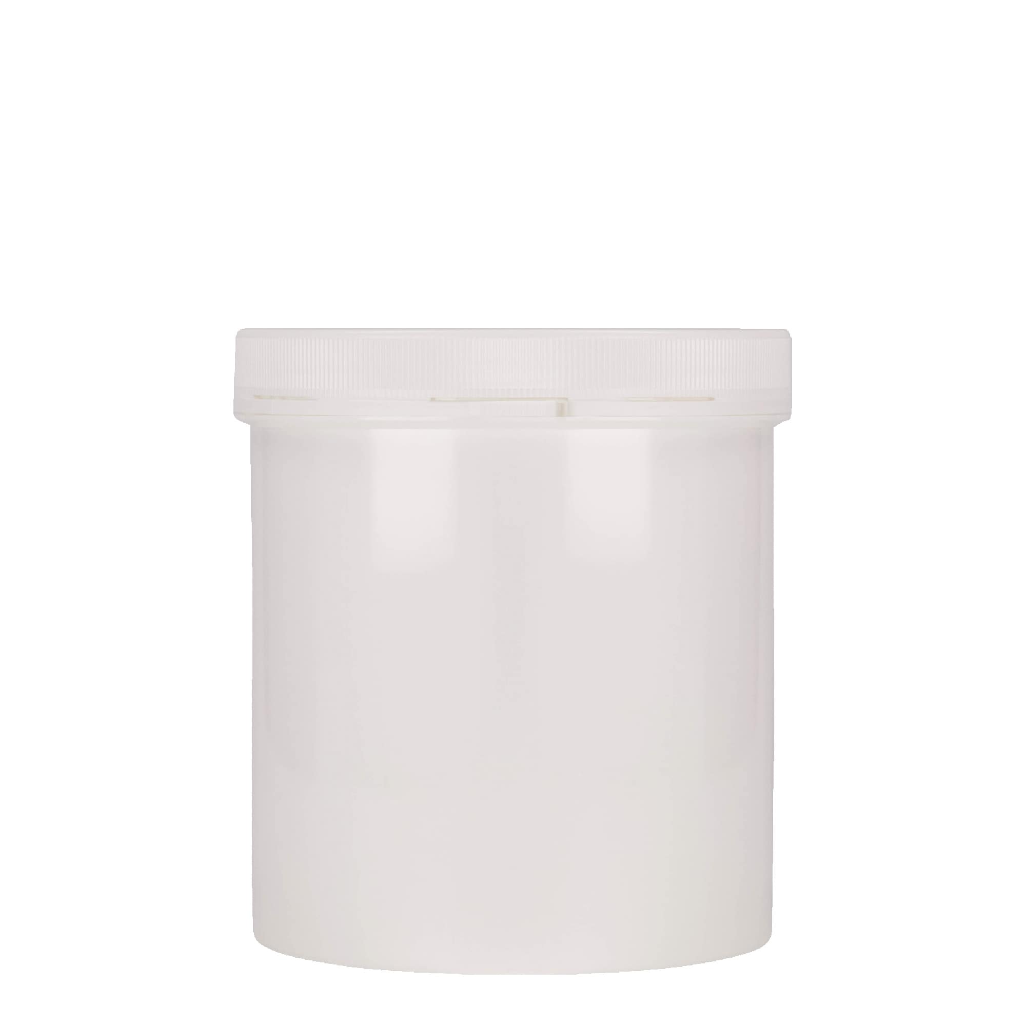 1,000 ml plastic container ‘Securilock’, PP, white, opening: screw cap
