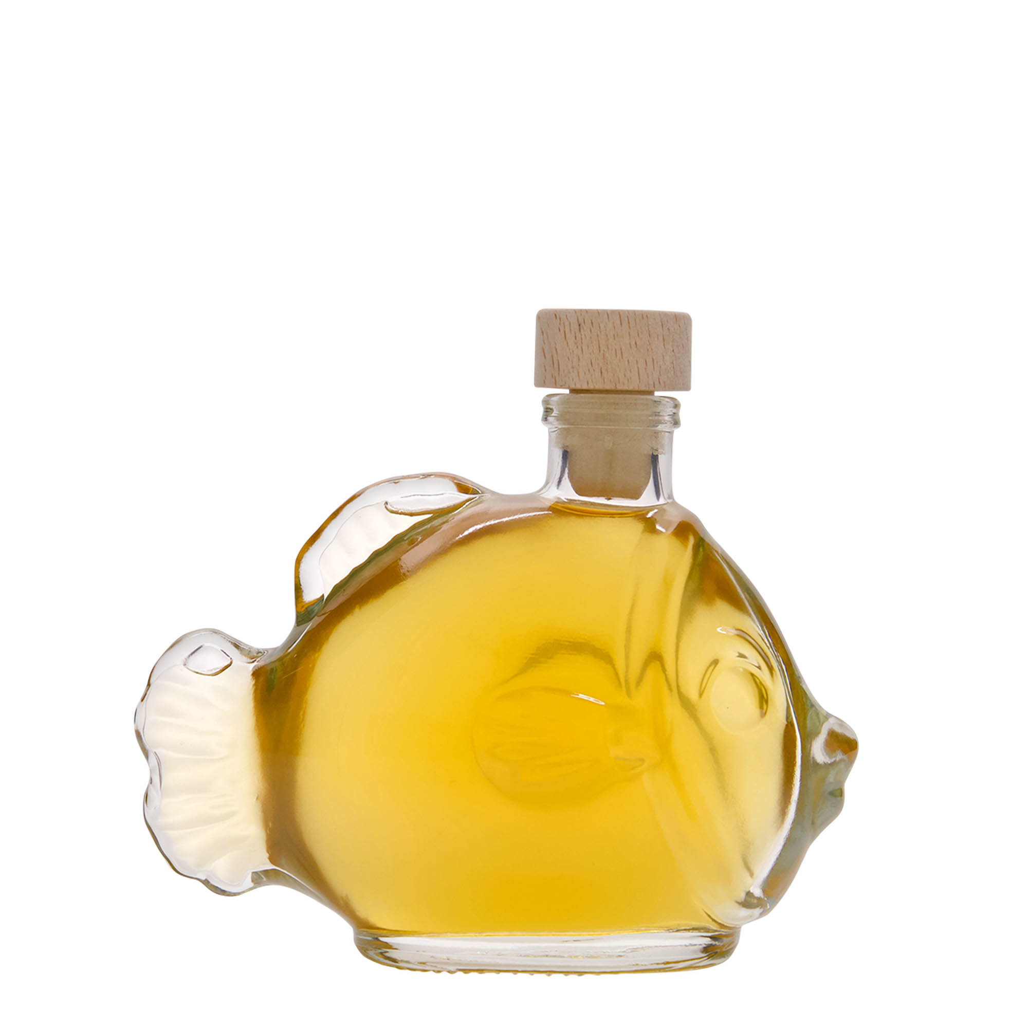 200 ml glass bottle 'Fish', opening: cork