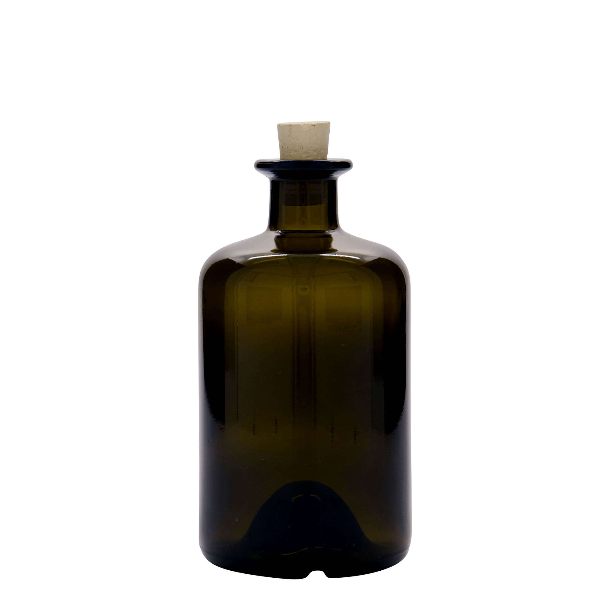 500 ml glass bottle apothecary, antique green, opening: cork 500 ml glass bottle apothecary, antique green, opening: cork