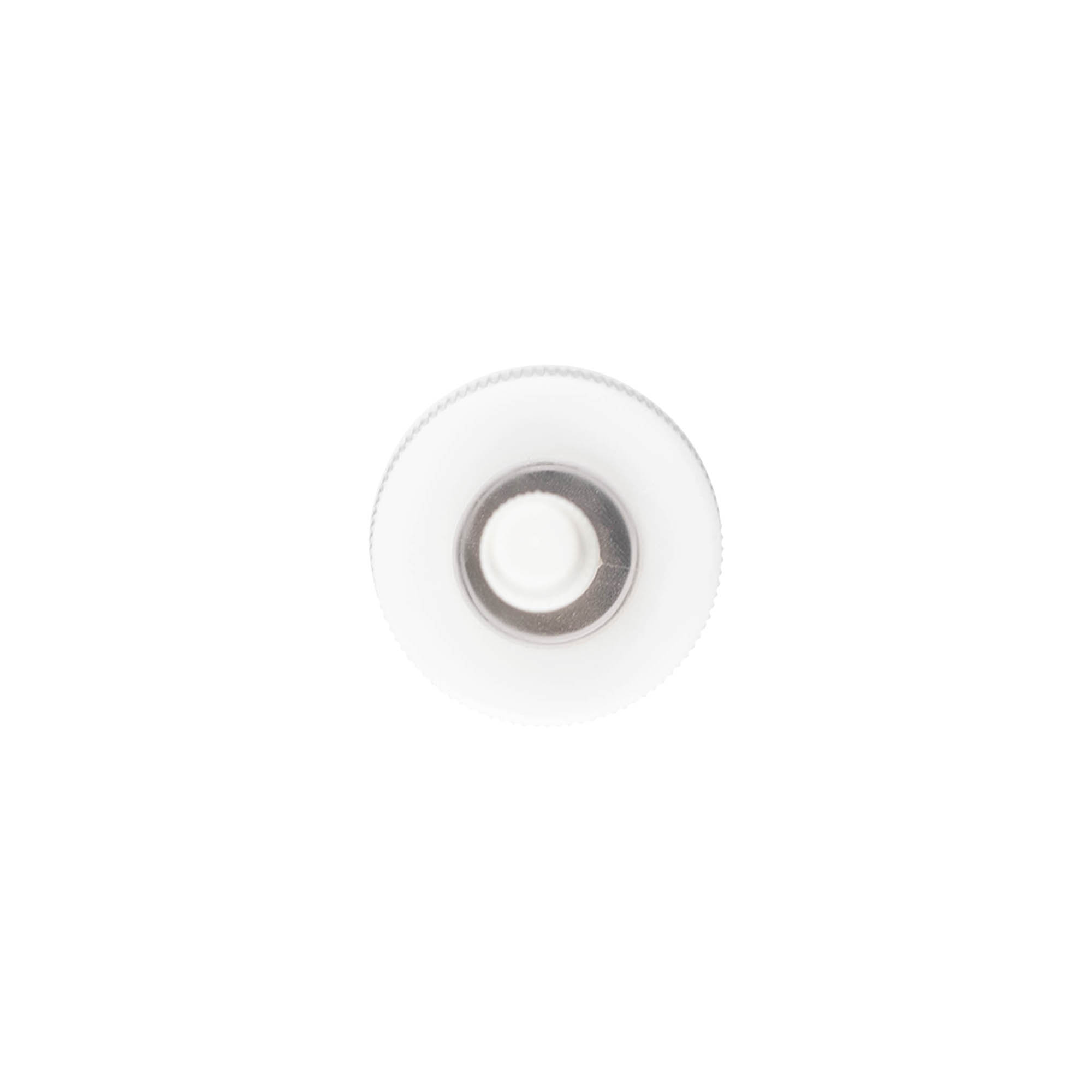 Screw cap with applicator, PP plastic, white, for opening: 24/410
