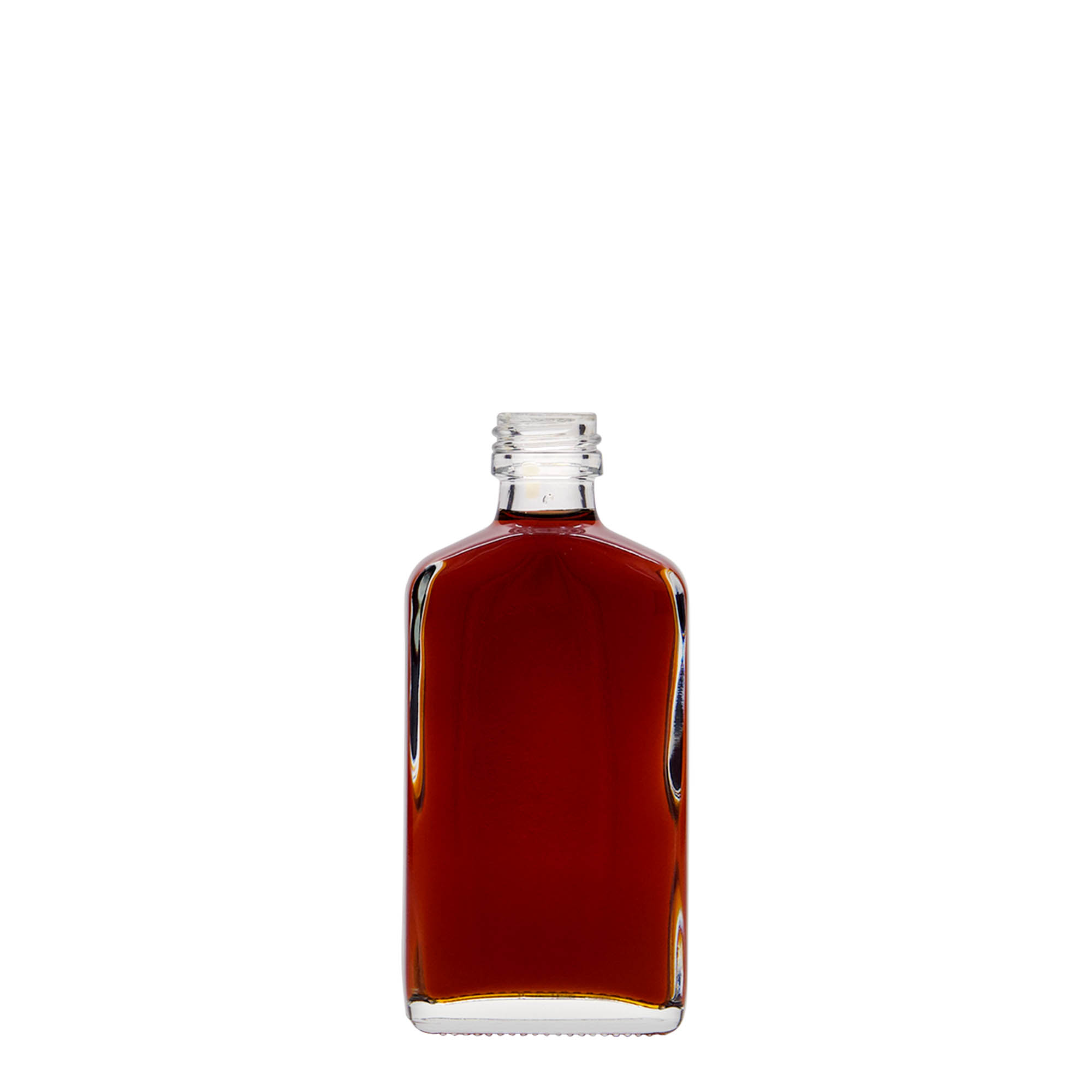 50 ml pocket bottle, rectangular, glass, opening: PP 18
