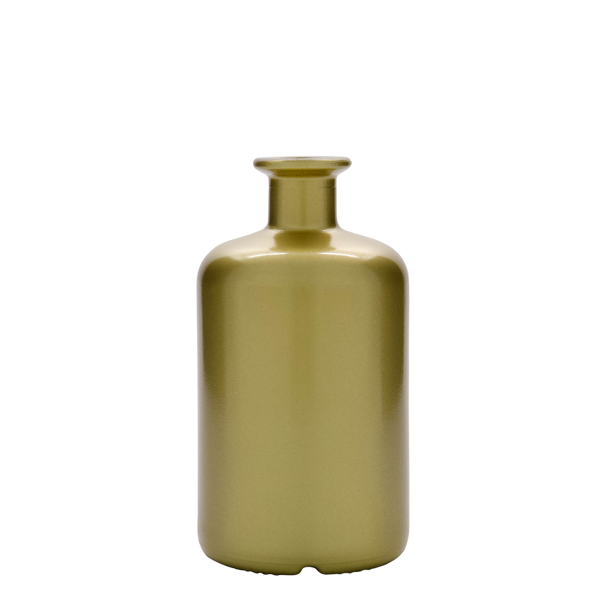 500 ml glass bottle apothecary, gold, opening: cork