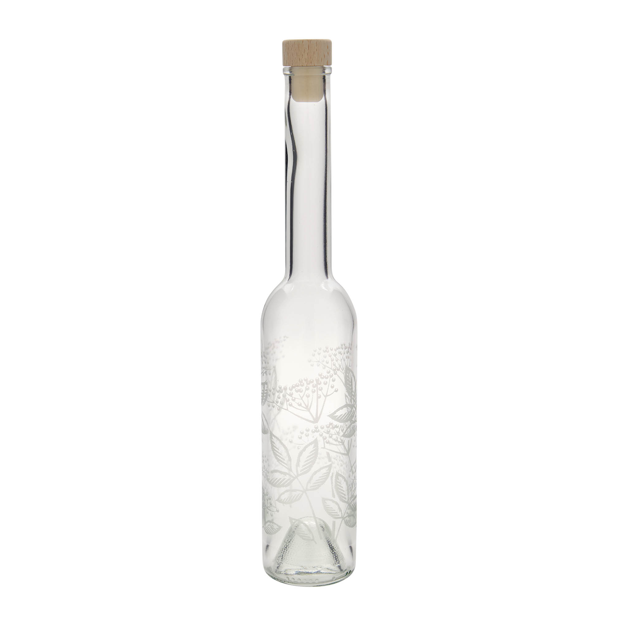 350 ml glass bottle 'Opera', print: elderberry, closure: cork 350 ml glass bottle 'Opera', print: elderberry, closure: cork