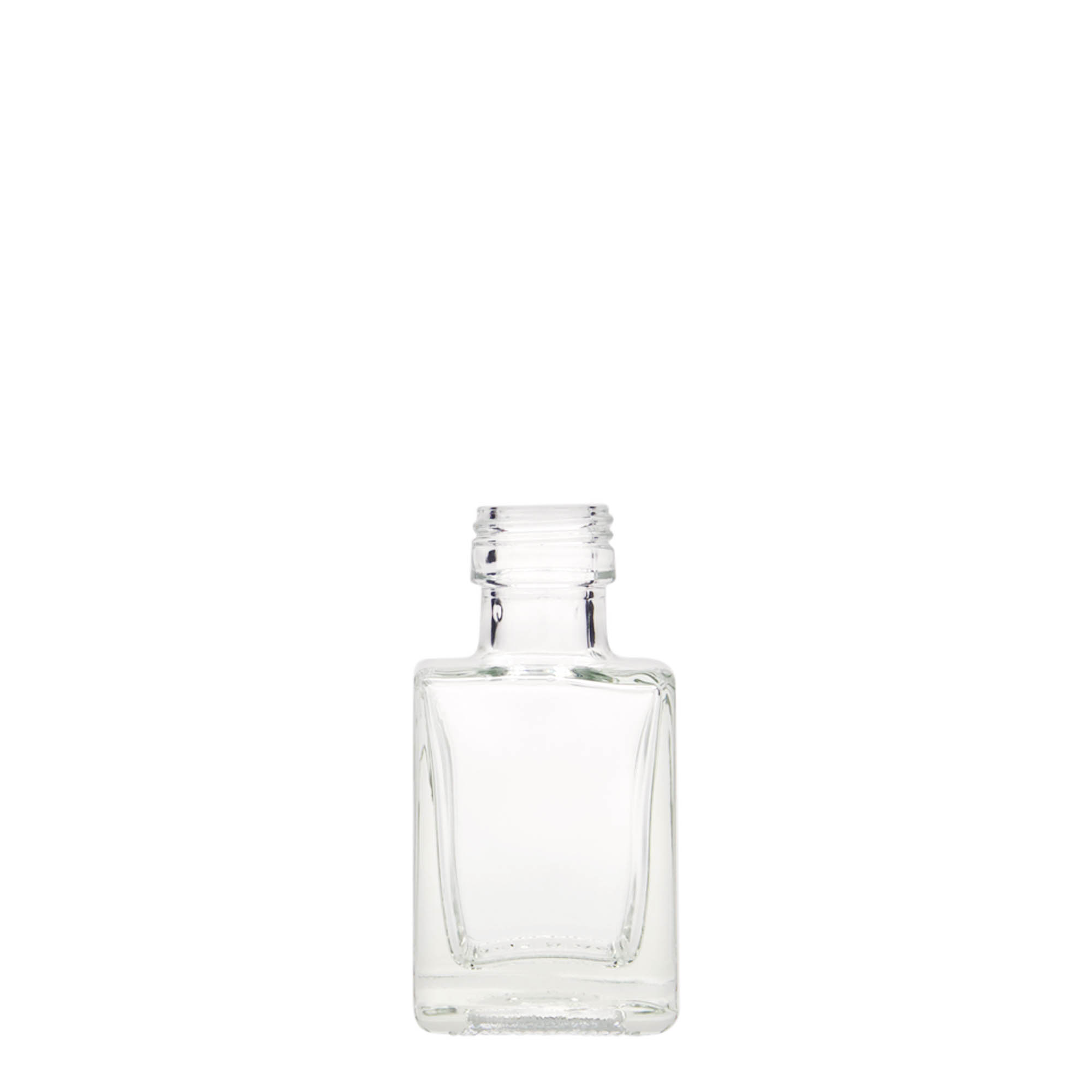 50 ml glass bottle 'Cube', square, opening: PP 24 50 ml glass bottle 'Cube', square, opening: PP 24