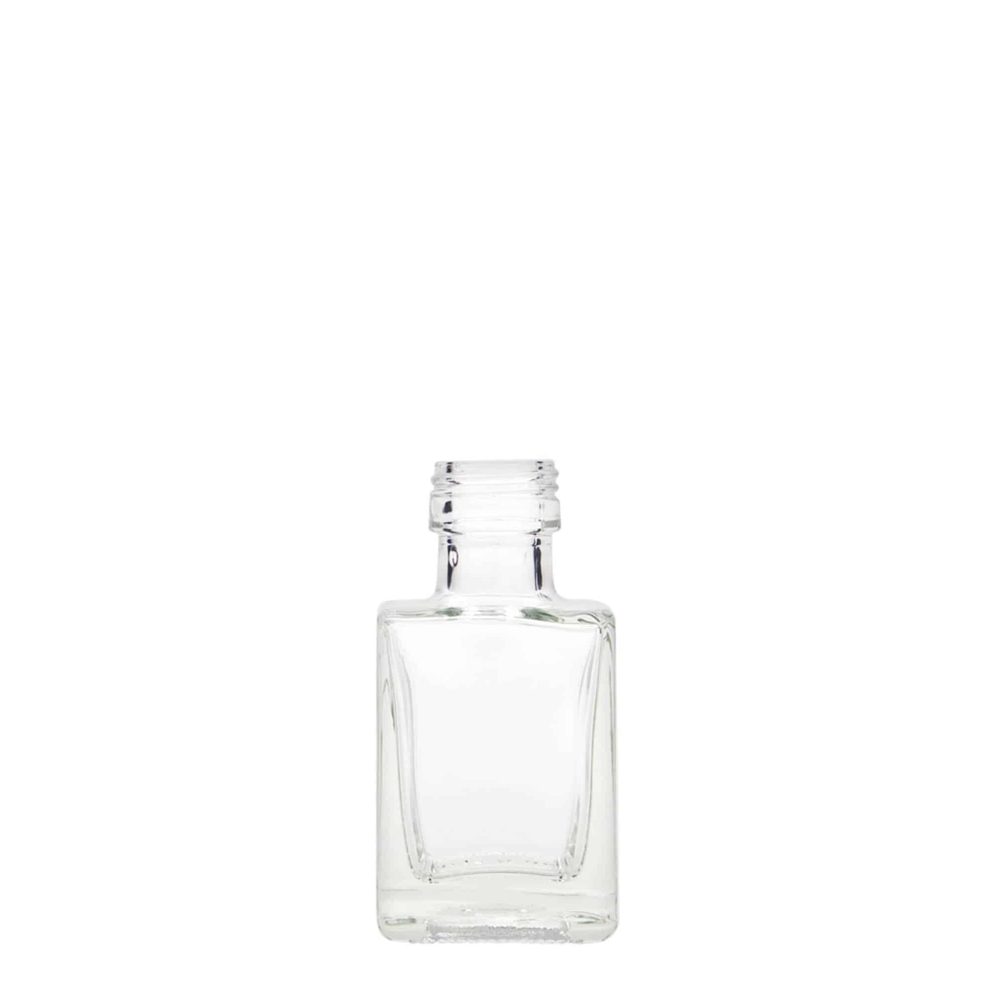 50 ml glass bottle ‘Cube’, square, opening: PP 24