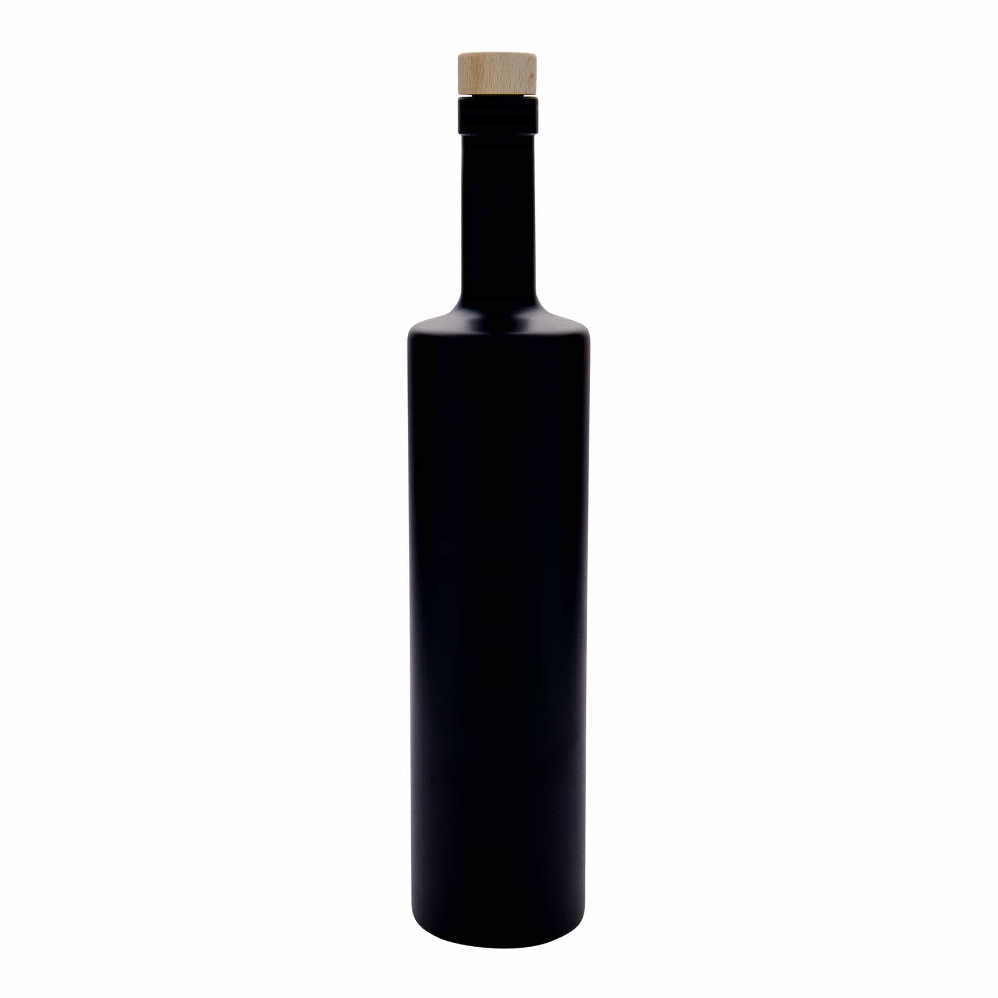 700 ml glass bottle ‘Centurio’, black, opening: cork
