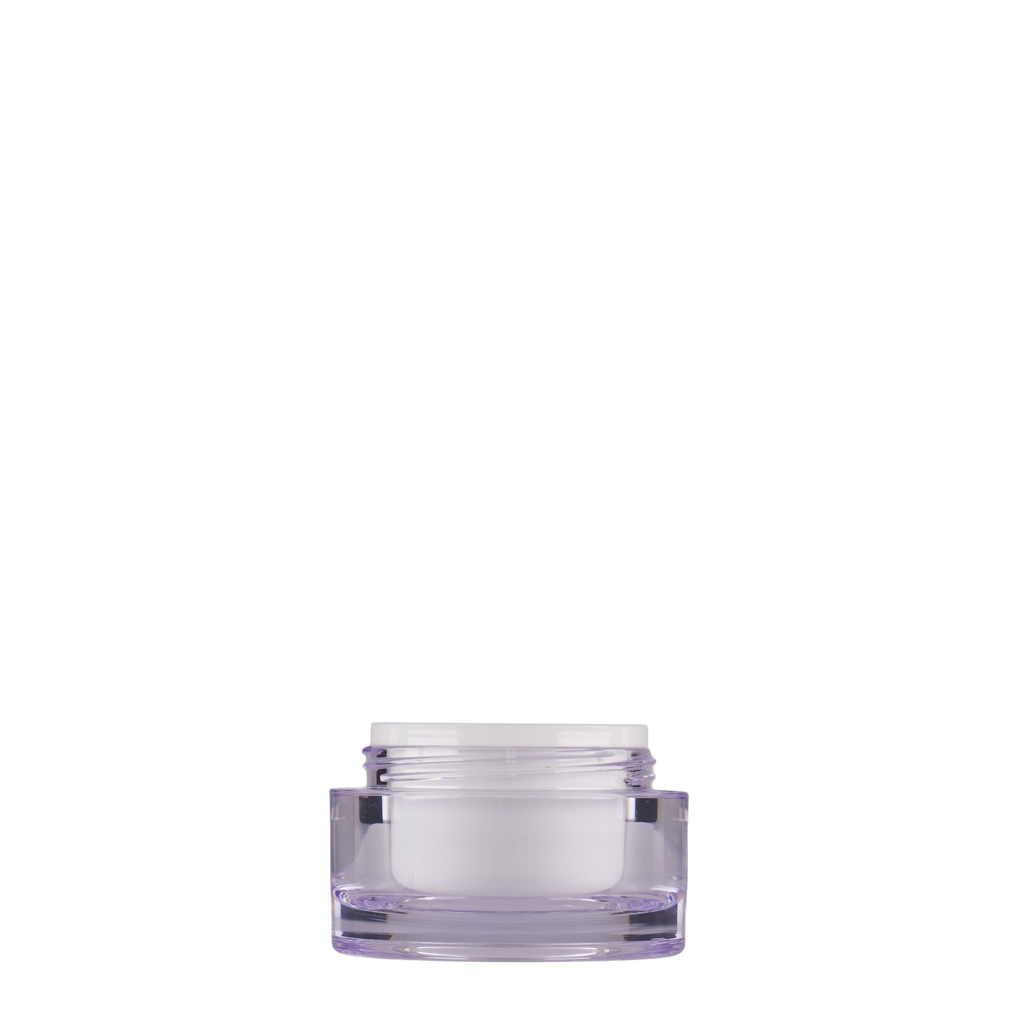 10 ml cosmetic jar, SAN plastic, white, closure: screw cap 10 ml cosmetic jar, SAN plastic, white, closure: screw cap