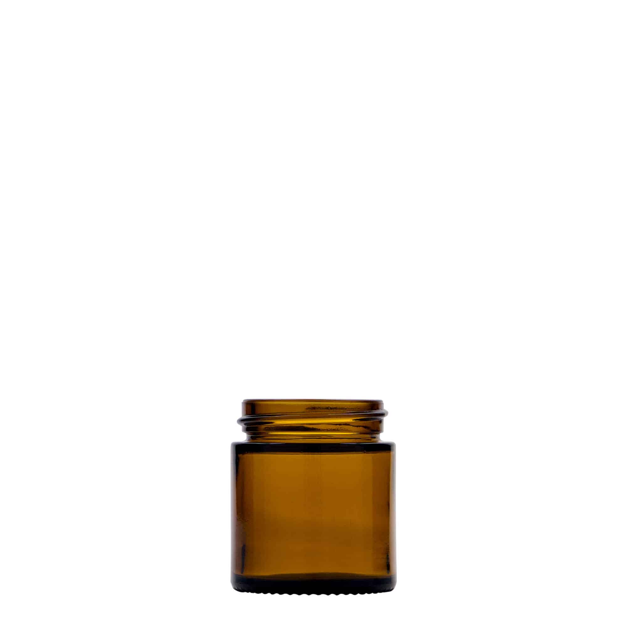 30 ml jar ‘Brown Line’, glass, brown, opening: screw cap