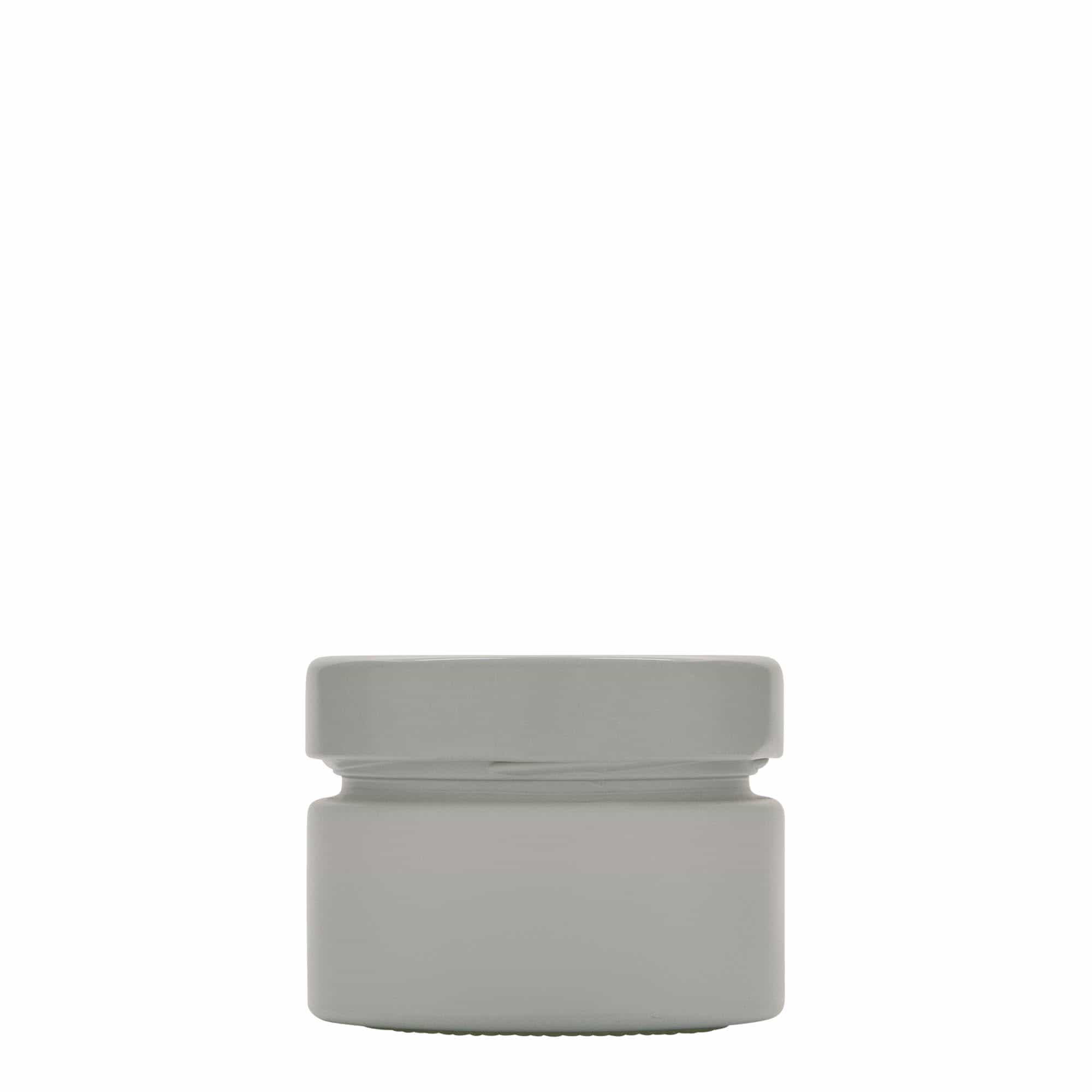 130 ml round glass ‘Aurora’, white, opening: Deep-Twist-off (DTO 66)