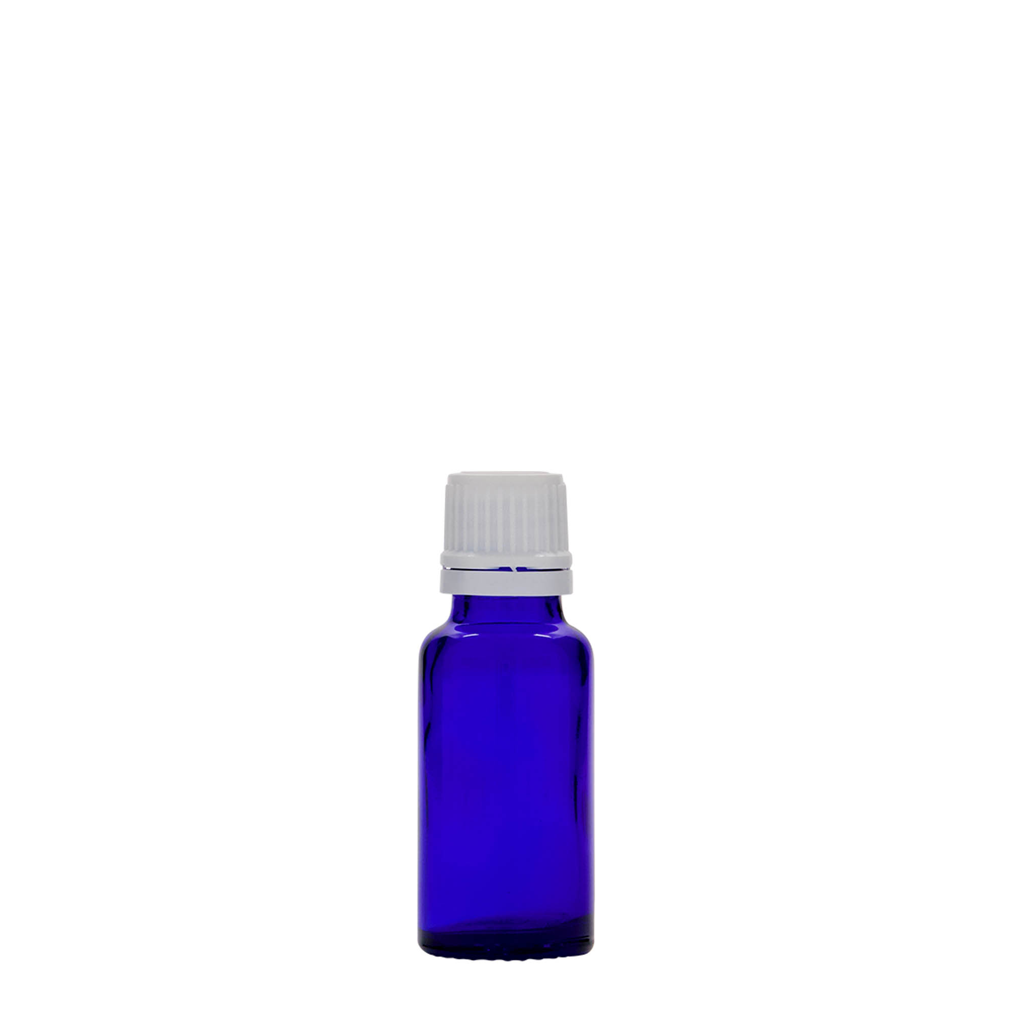 20 ml medicine bottle, glass, royal blue, opening: DIN 18
