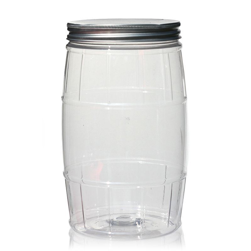 1,500 ml PET jar 'Barrel', plastic, closure: 100/400 1,500 ml PET jar 'Barrel', plastic, closure: 100/400