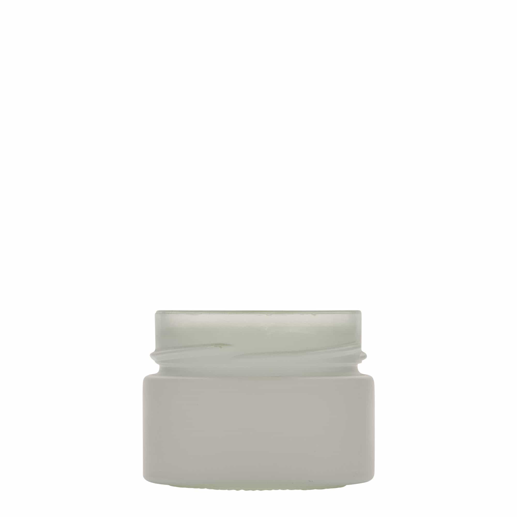 130 ml round glass ‘Aurora’, white, opening: Deep-Twist-off (DTO 66)